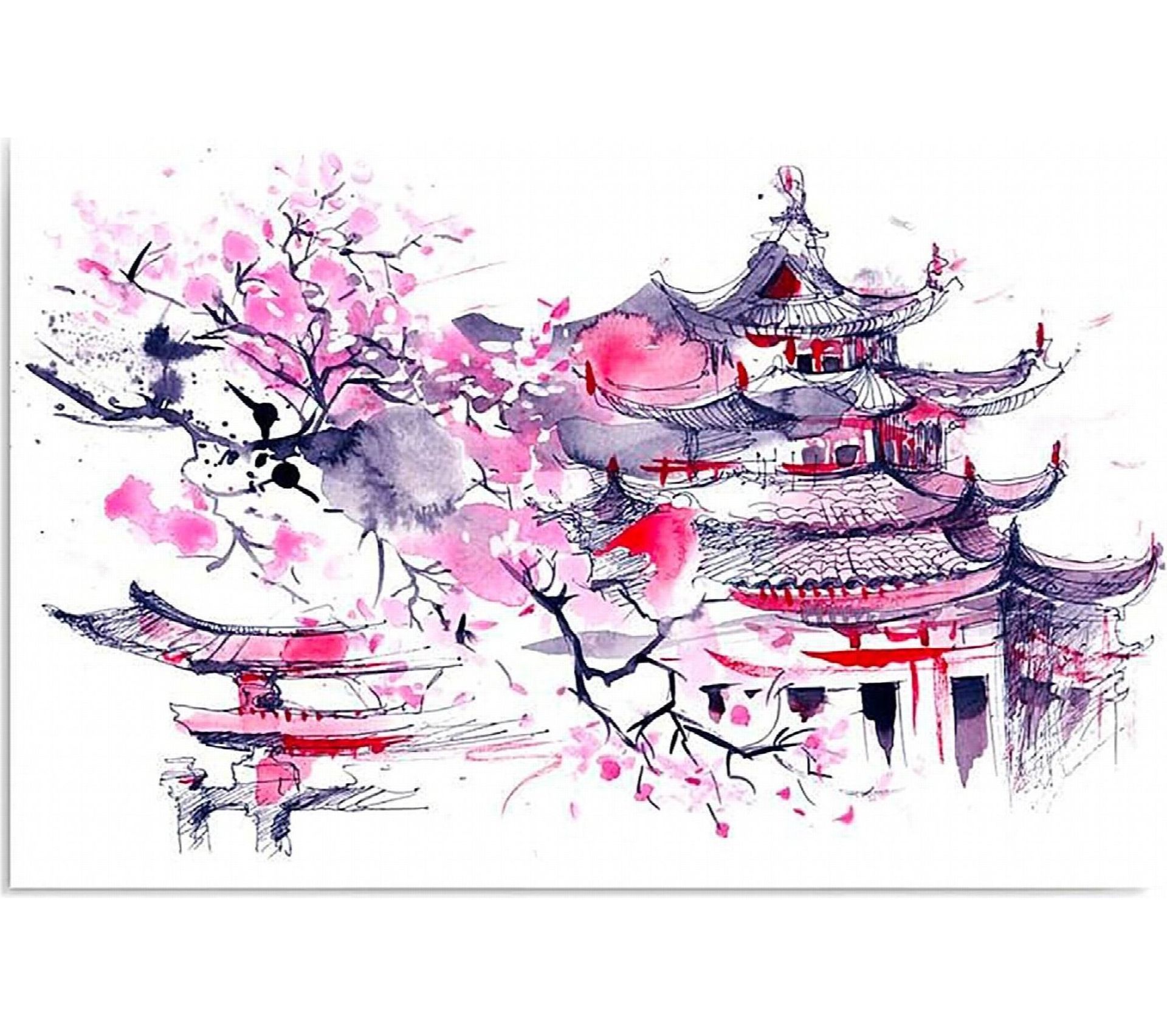 Tableau Paysage Japonais 100 X 70 Cm Tableau Toile BUT