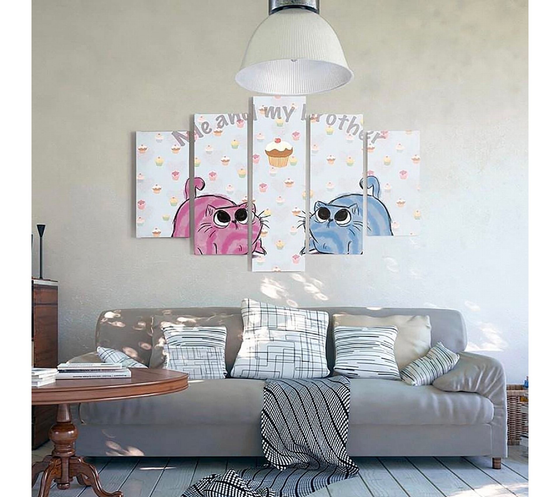 Tableau Moi Et Mon Frère 150 X 100 Cm Bleu Tableau Toile BUT