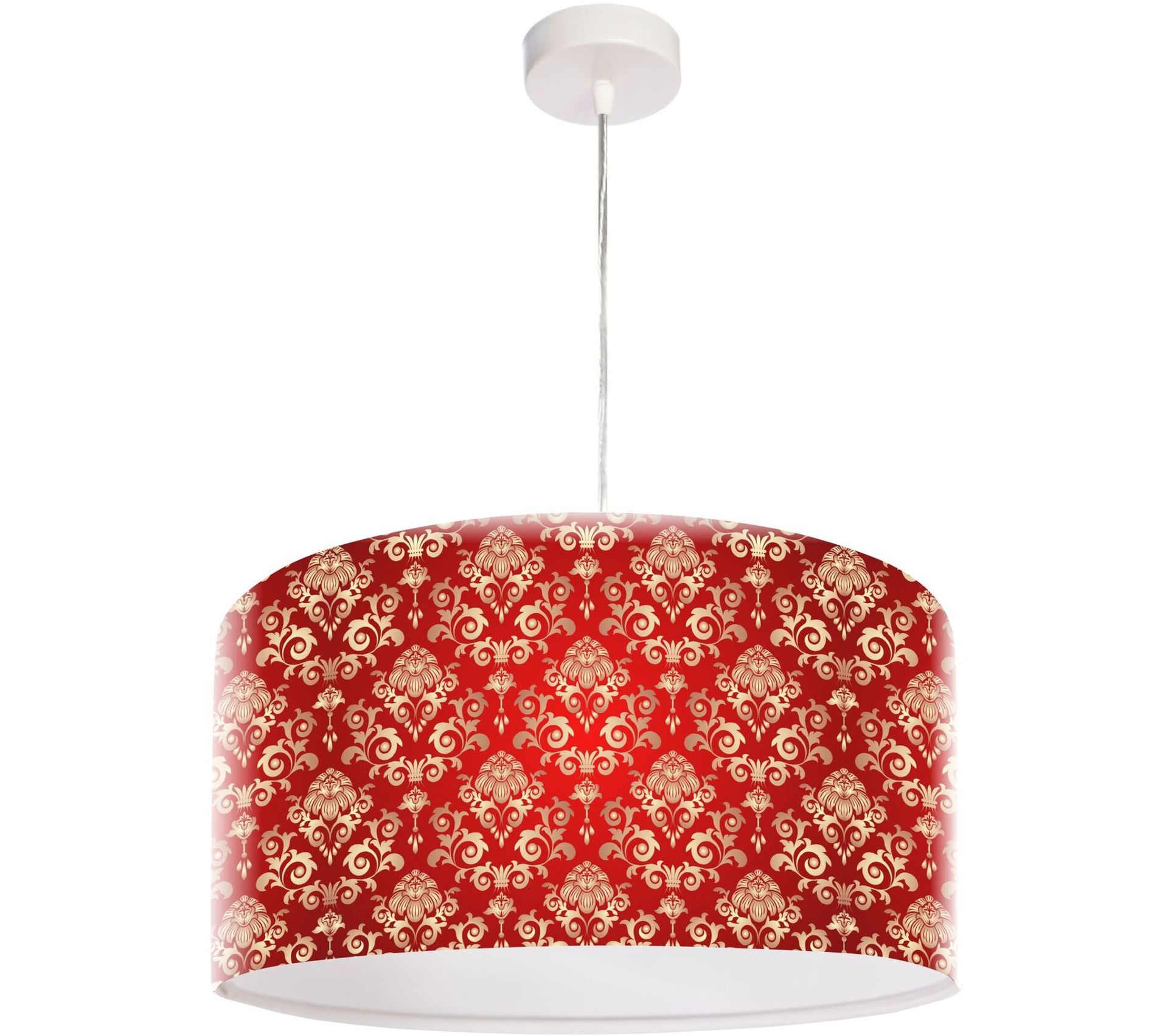 Suspension Tissu Rouge Ø30 cm Lustre Suspension BUT