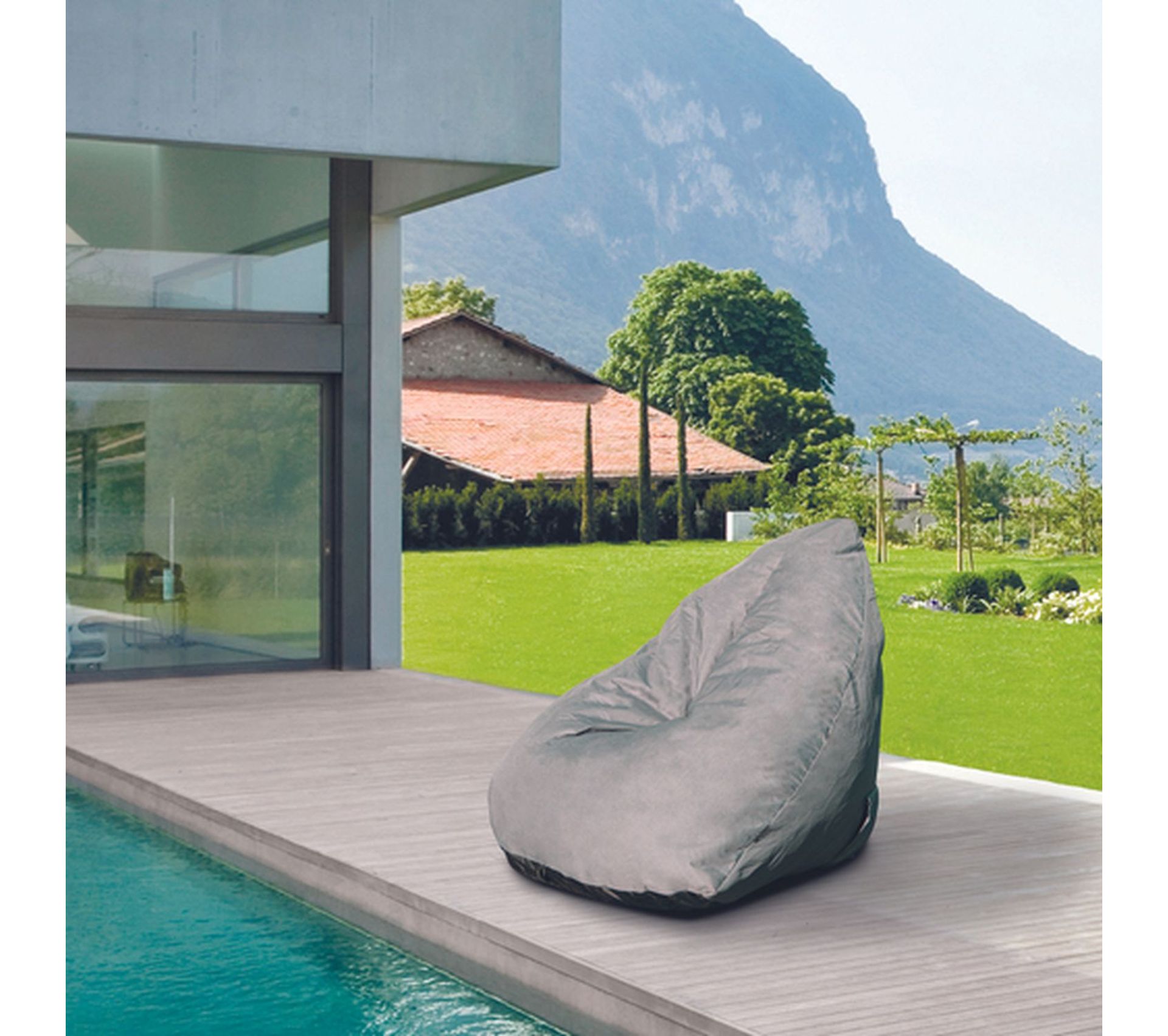 Pouf De Jardin Design Fizz L. 94 X H. 83 Cm Gris Clair Pouf