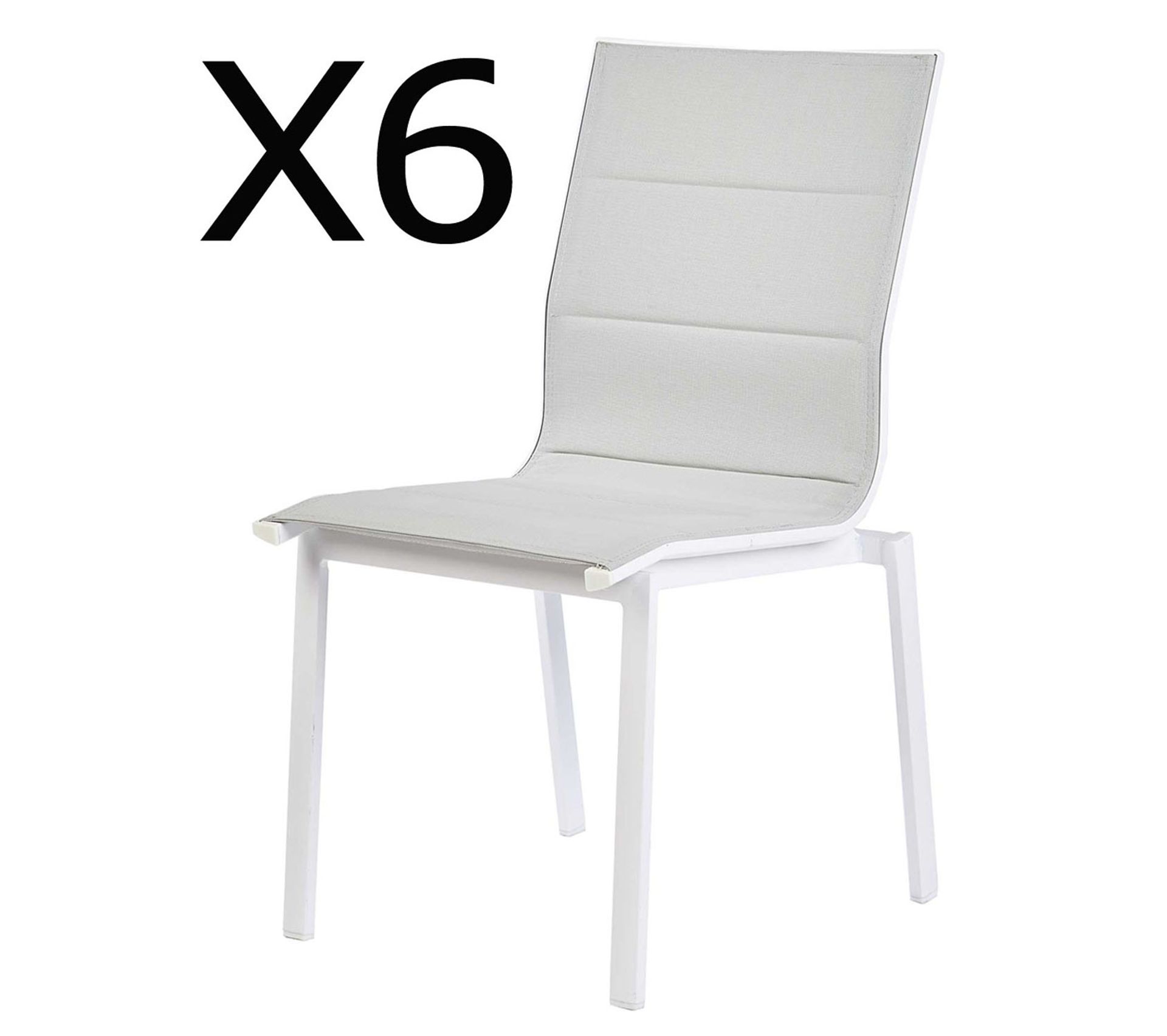 Lot De 6 Chaises De Jardin En Aluminium Coloris Blanc Chaise Banc