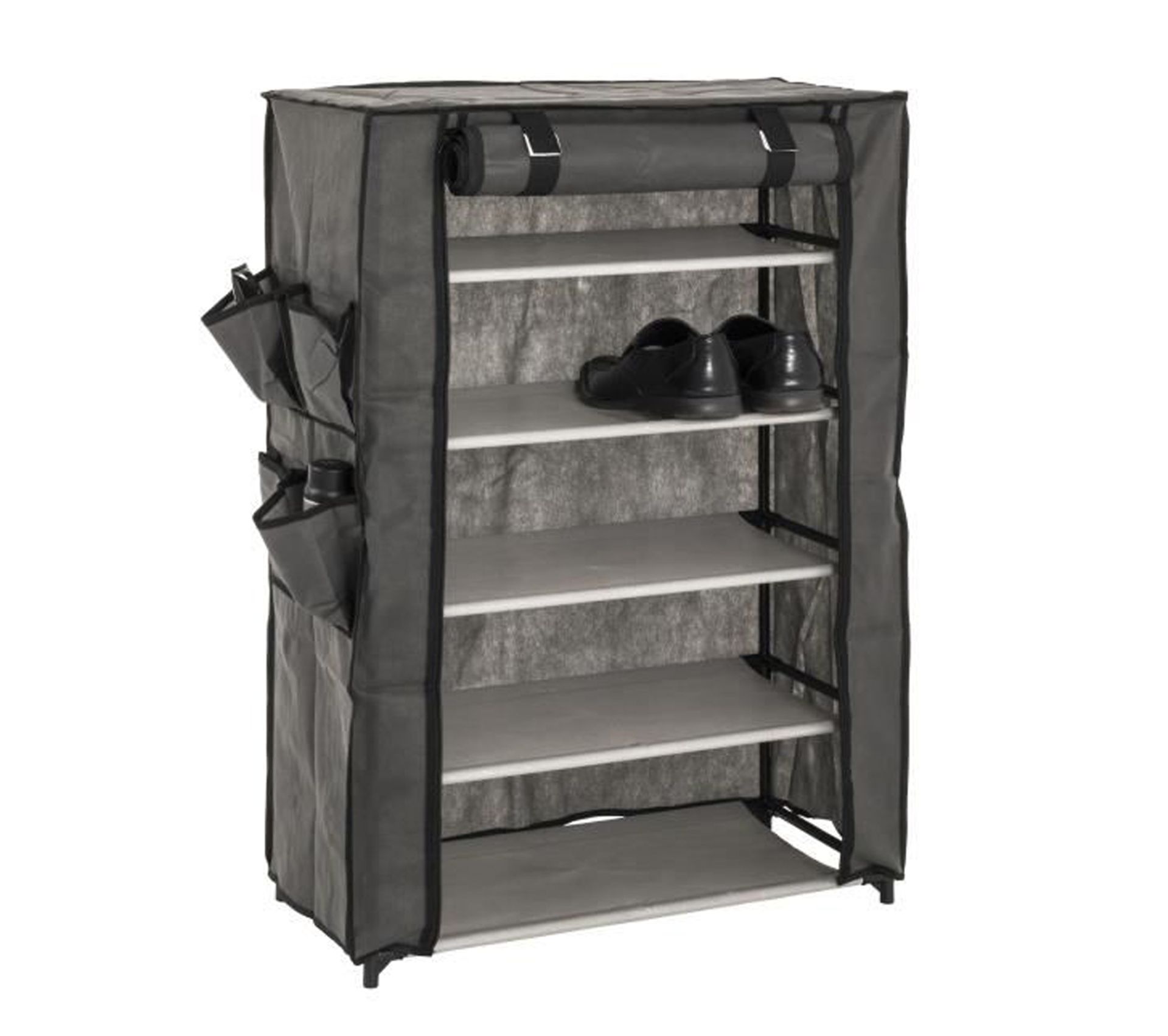 Armoire À Chaussures Housse En Tissu Coloris Gris Dim L 60 X P 30 X