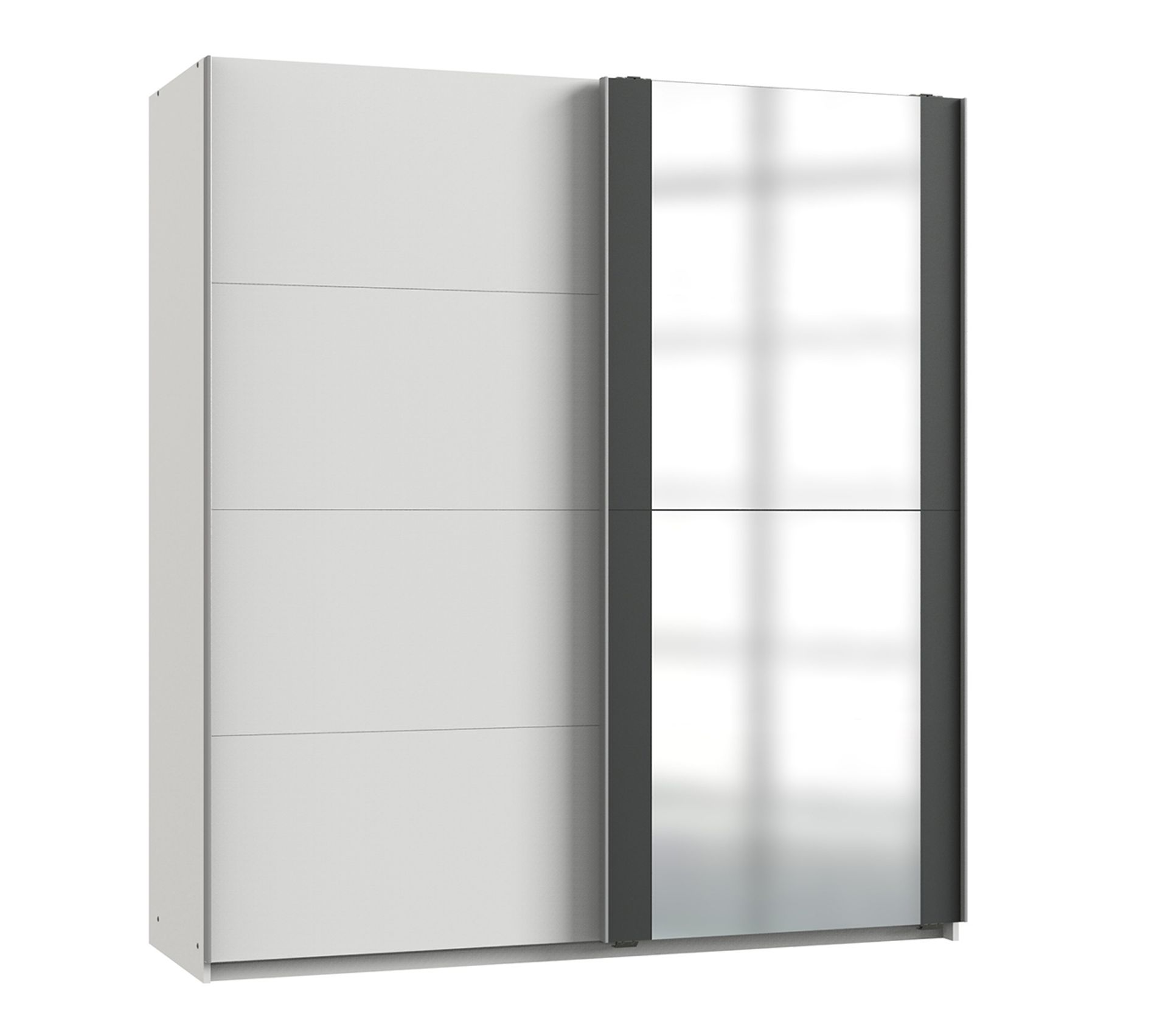 Armoire Placard Meuble De Rangement Coloris Blanc/graphite L. 180 X H