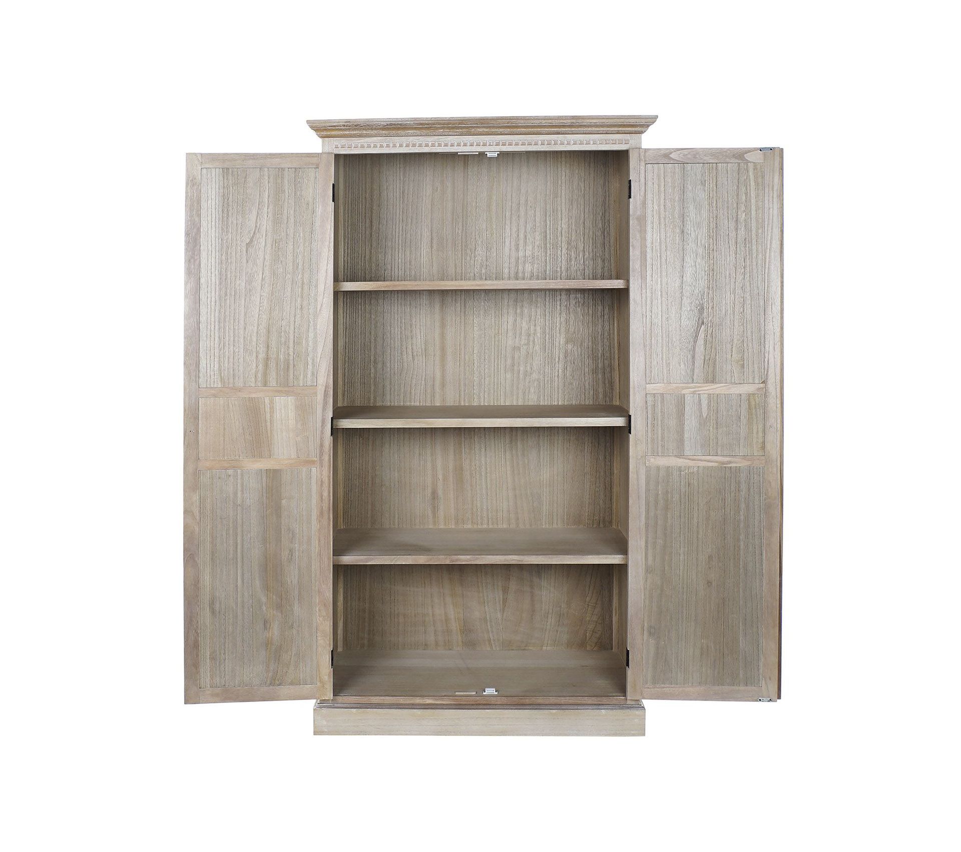 Armoire En Bois Paulownia Avec 2 Portes Et 3 Étagères Largeur 98 X