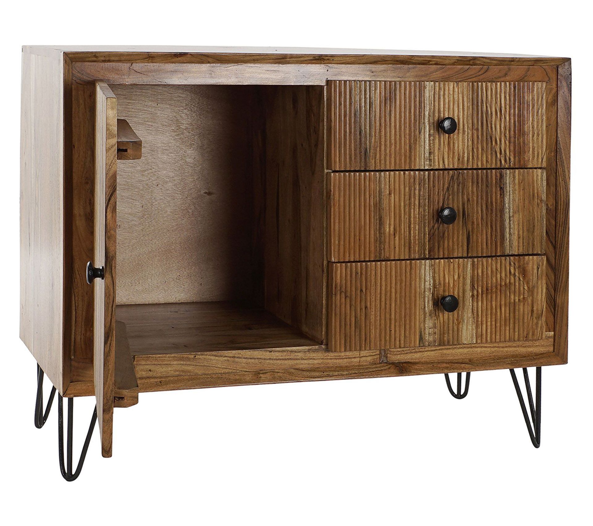 Buffet Meuble De Rangement En Acacia Coloris Marron Longueur 100 X