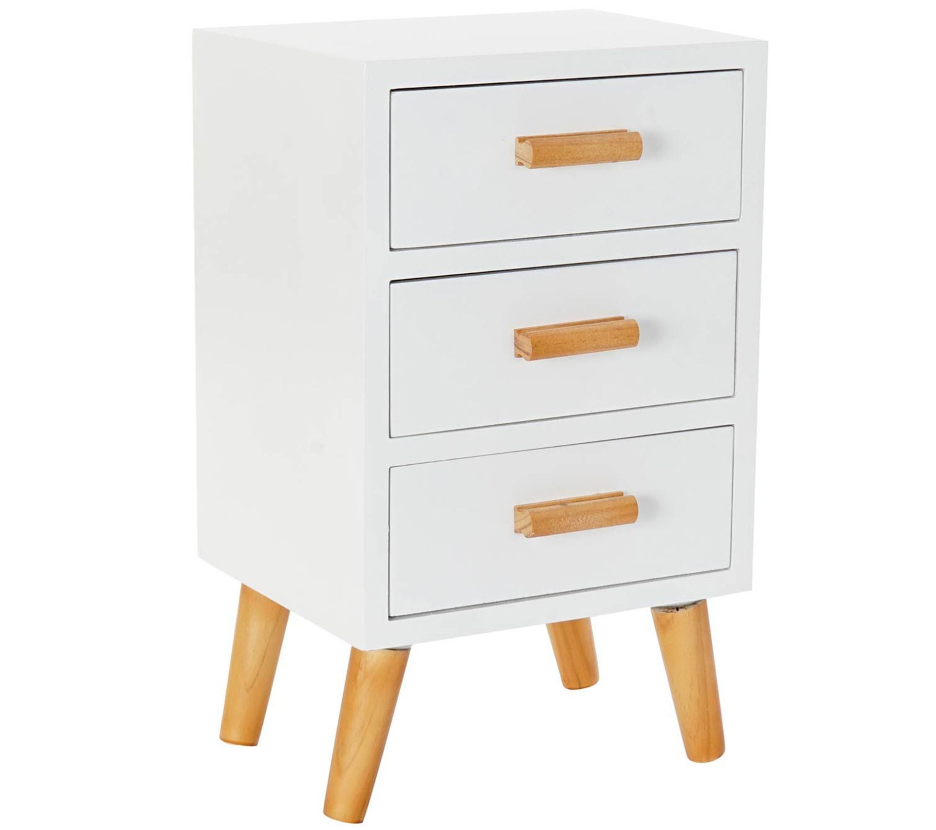 Table De Chevet / Table De Nuit En Bois Mdf Coloris Blanc/naturel L