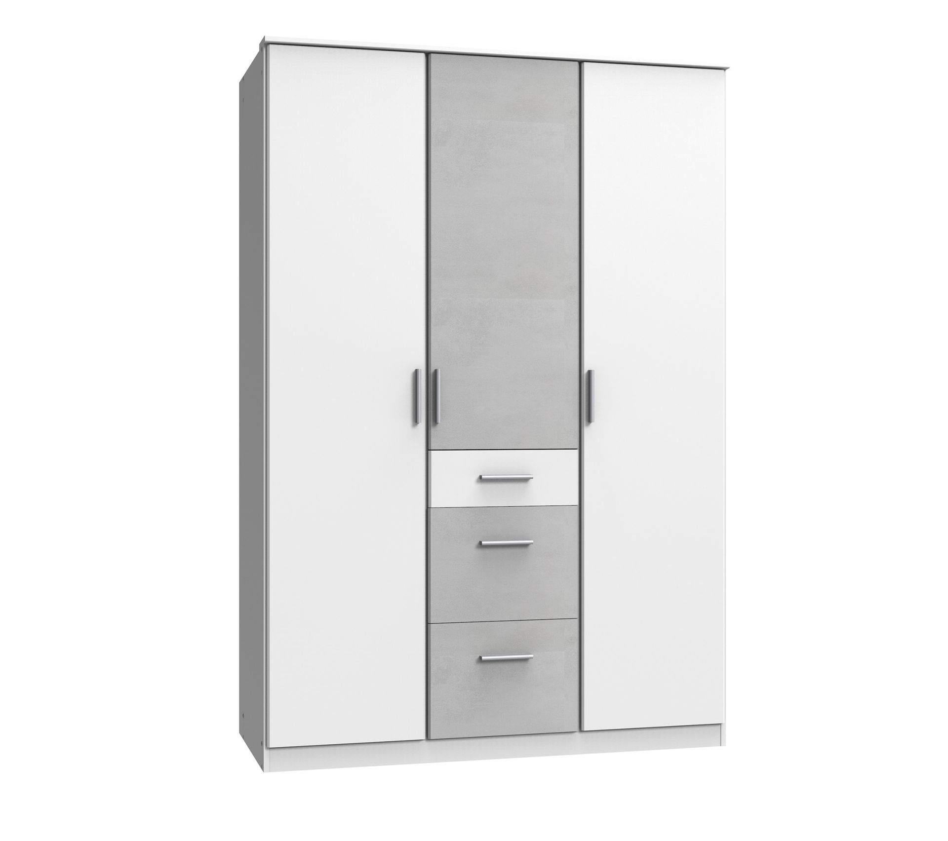 Armoire Placard, Meuble De Rangement blanc, Rechampis Teinte Béton Gris