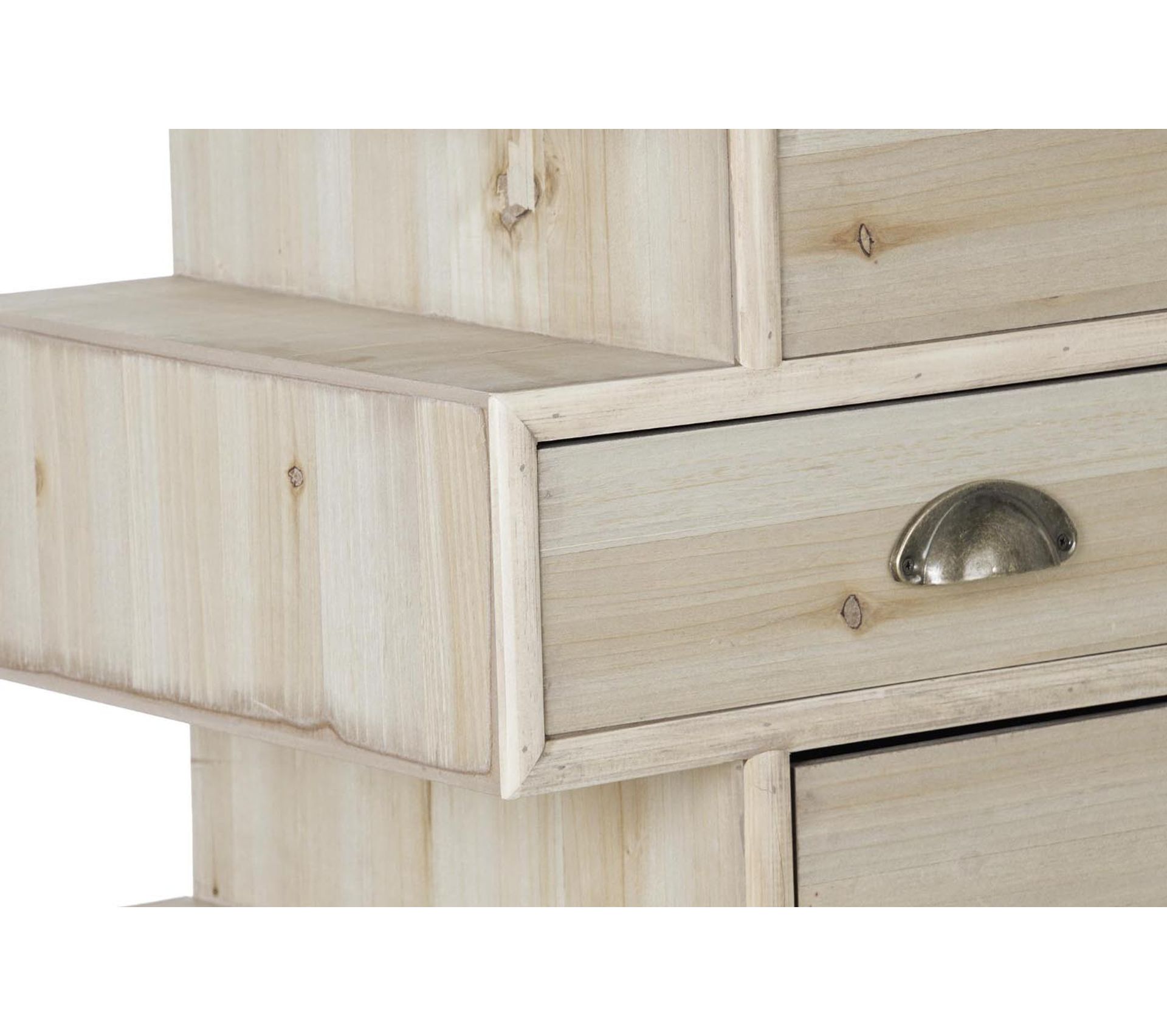 Commode Vintage 4 Tiroirs - MDF - L39 X P36 X H77cm - Style Rétro Avec Lettrage Décoratif