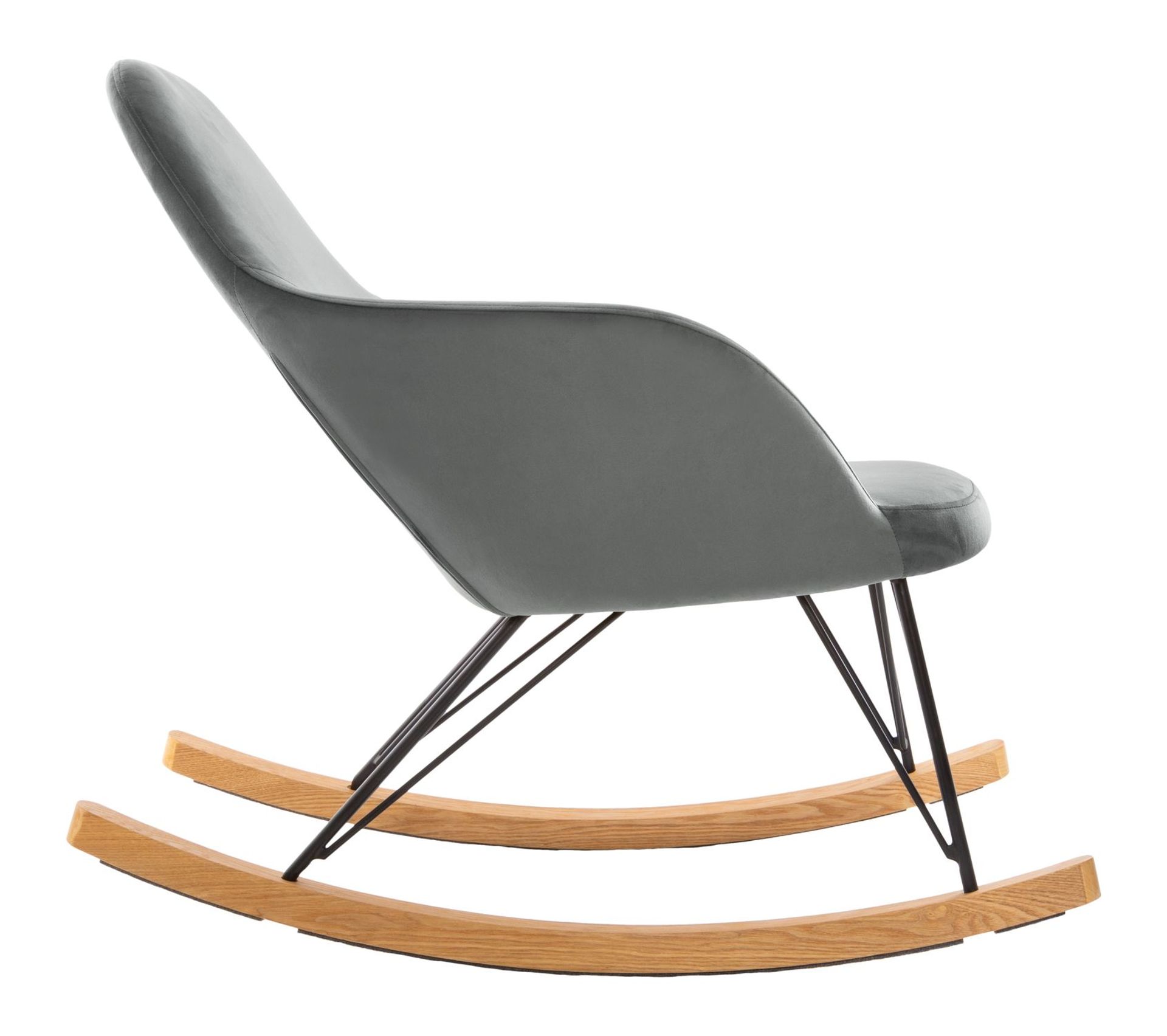 Rocking Chair En Velours Ewan Gris Rocking Chair En Velours Ewan Gris
