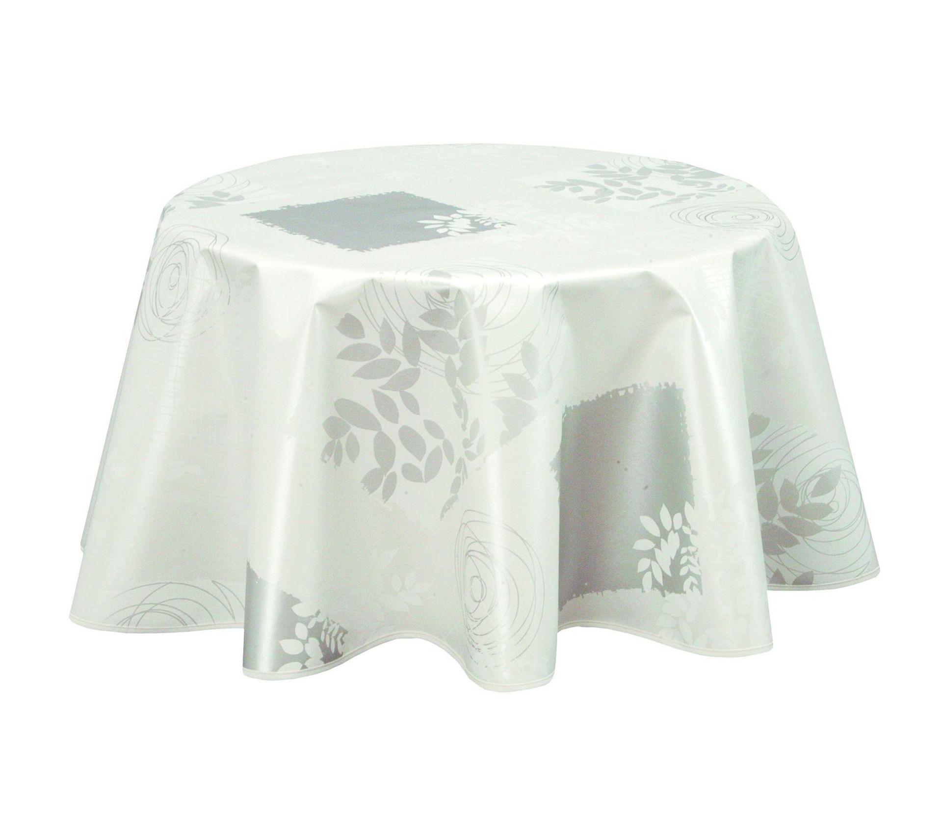 Nappe En Toile Cirée Ronde Provençale Vera Diam. 150 Cm Blanc