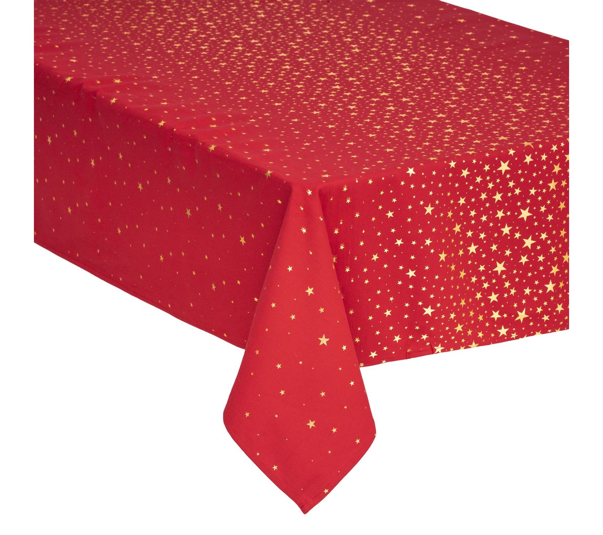 Nappe Design Étoiles De Noël L. 240 X L. 140 Cm Rouge Et Doré