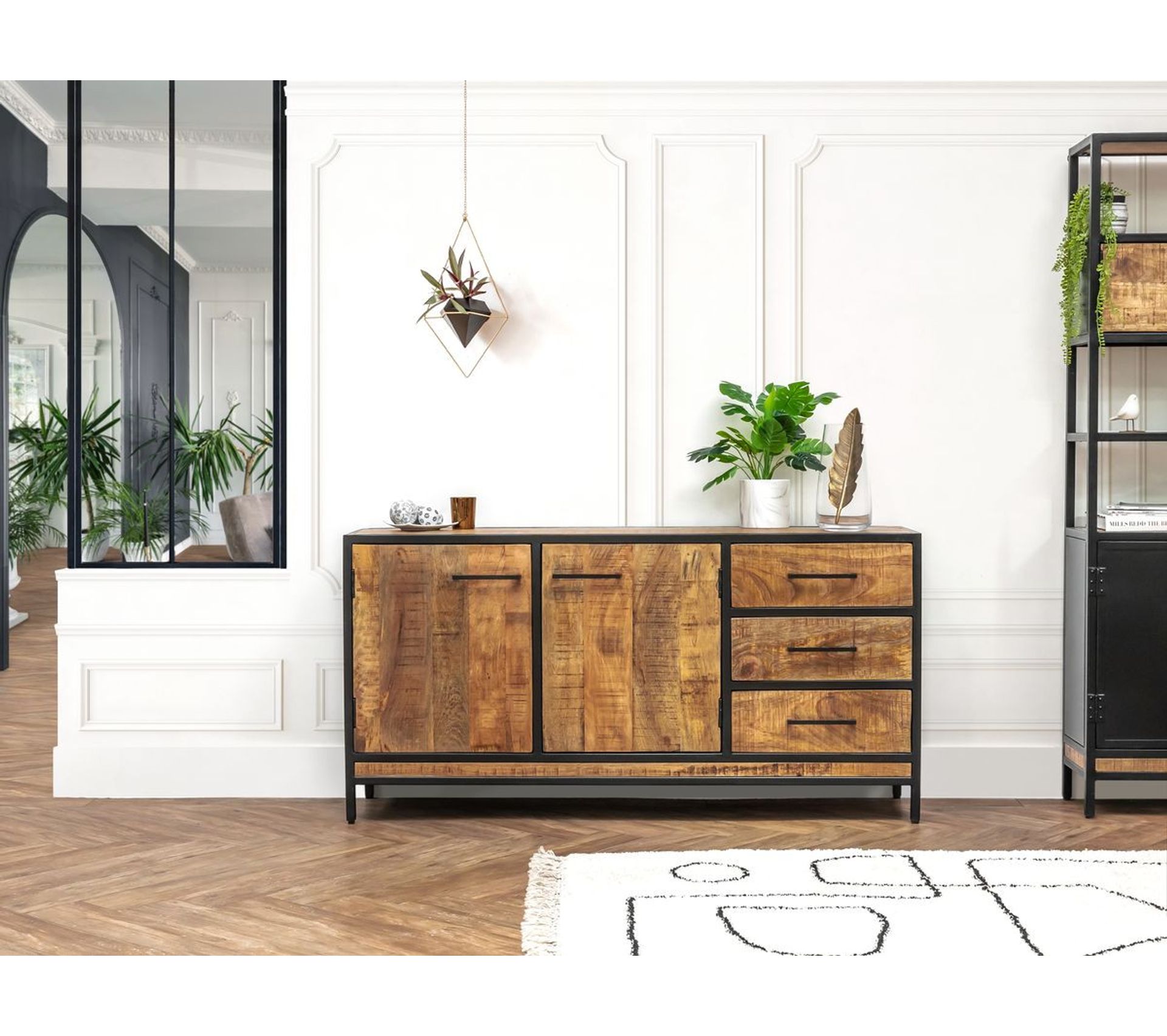 Ensemble Beaubourg Avec Buffet 160 Cm + Meuble TV Bois De Manguier
