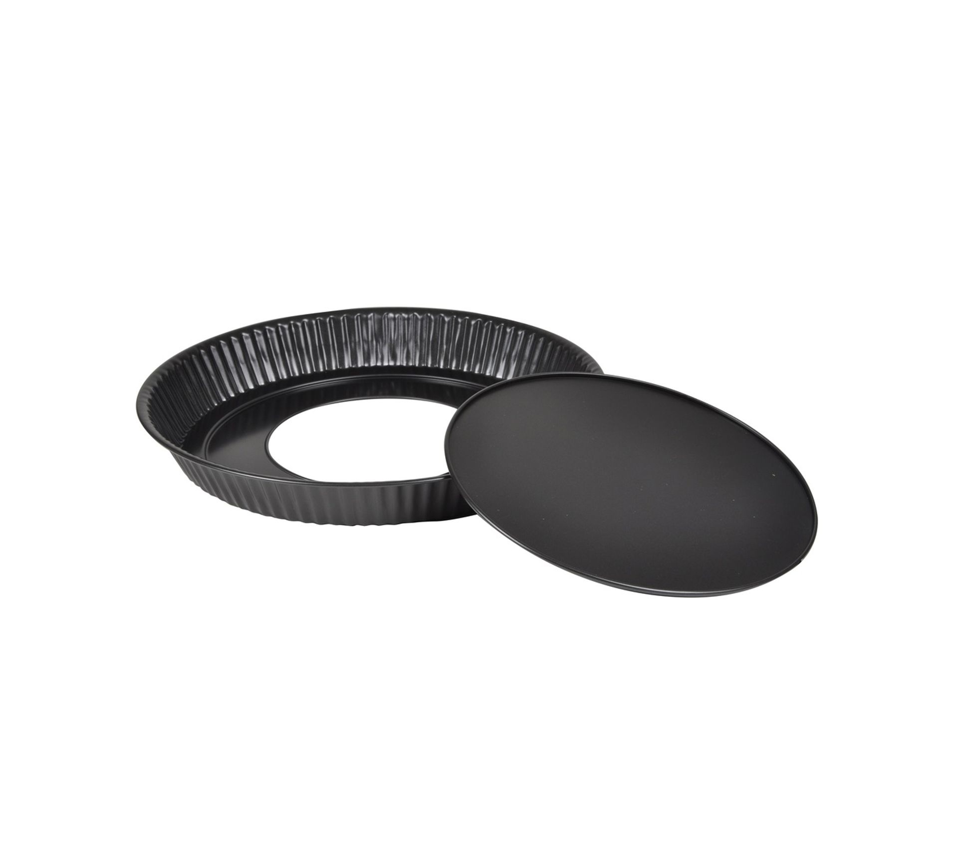 Moule à Tarte Antiadhésif 32 Cm FANDE - Fond Amovible, Acier Carbone, Pour Quiches Et Desserts