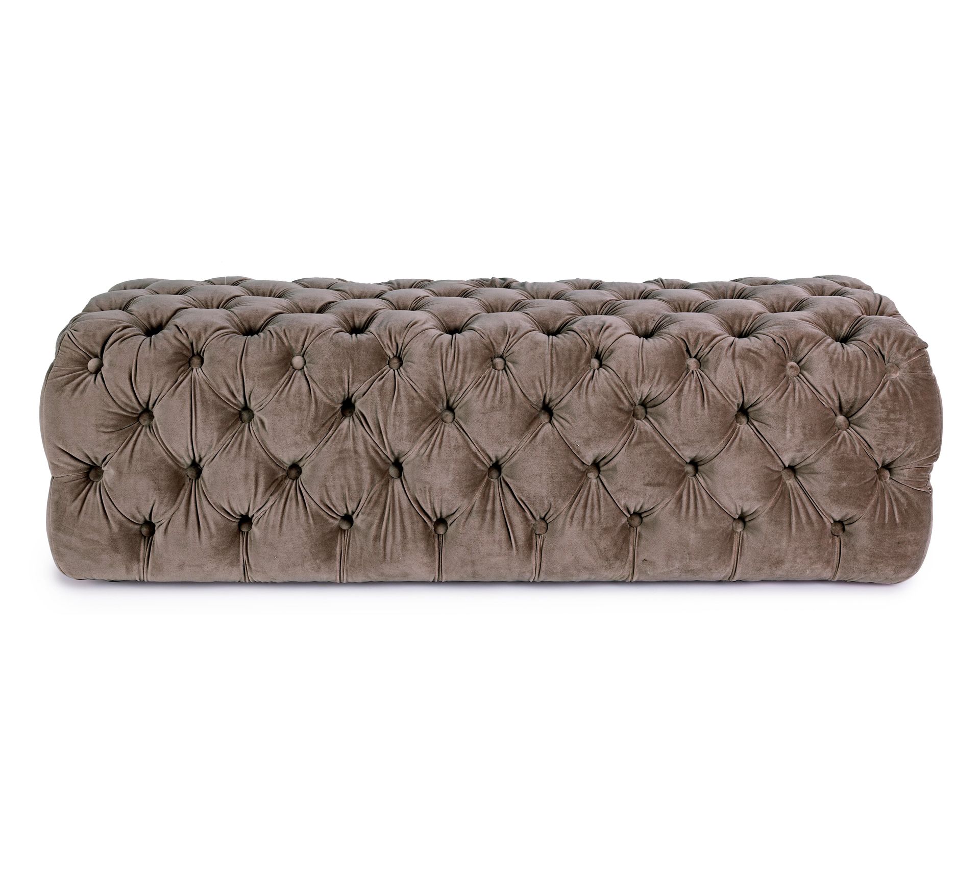 Pouf Rectangulaire En Velours Taupe Vania L 123 Cm Pouf Poire BUT