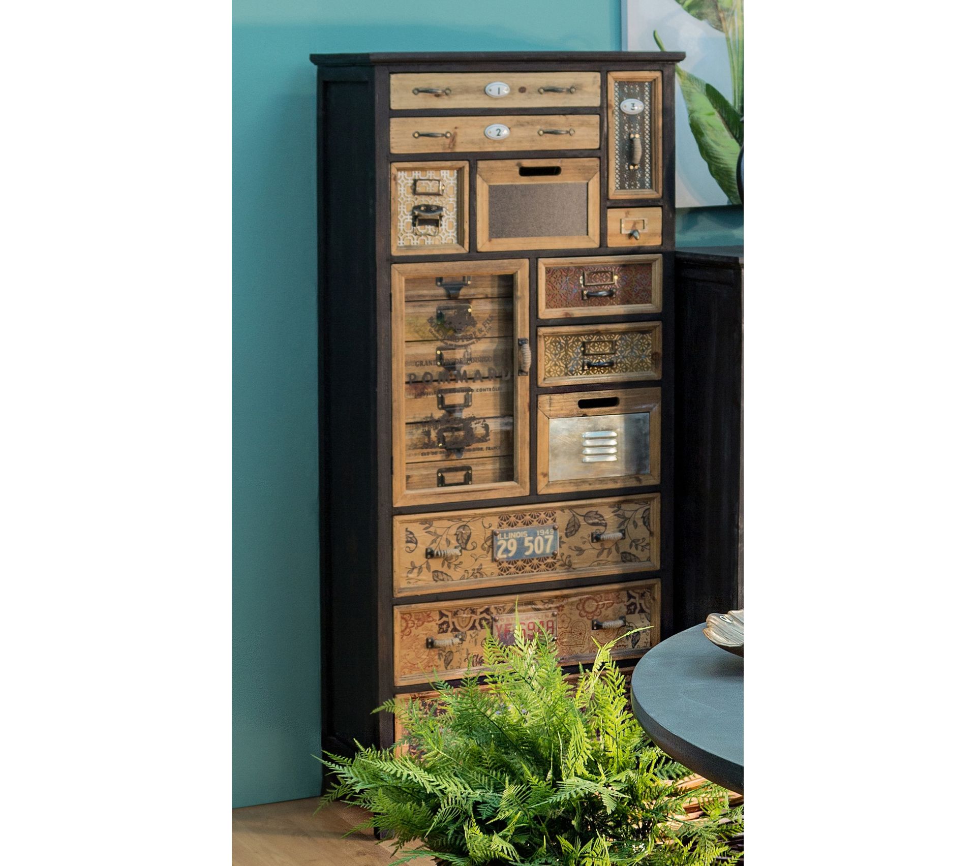 Armoire De Rangement Bois De Pin 12 Tiroirs Alane L 66 Cm Armoire BUT