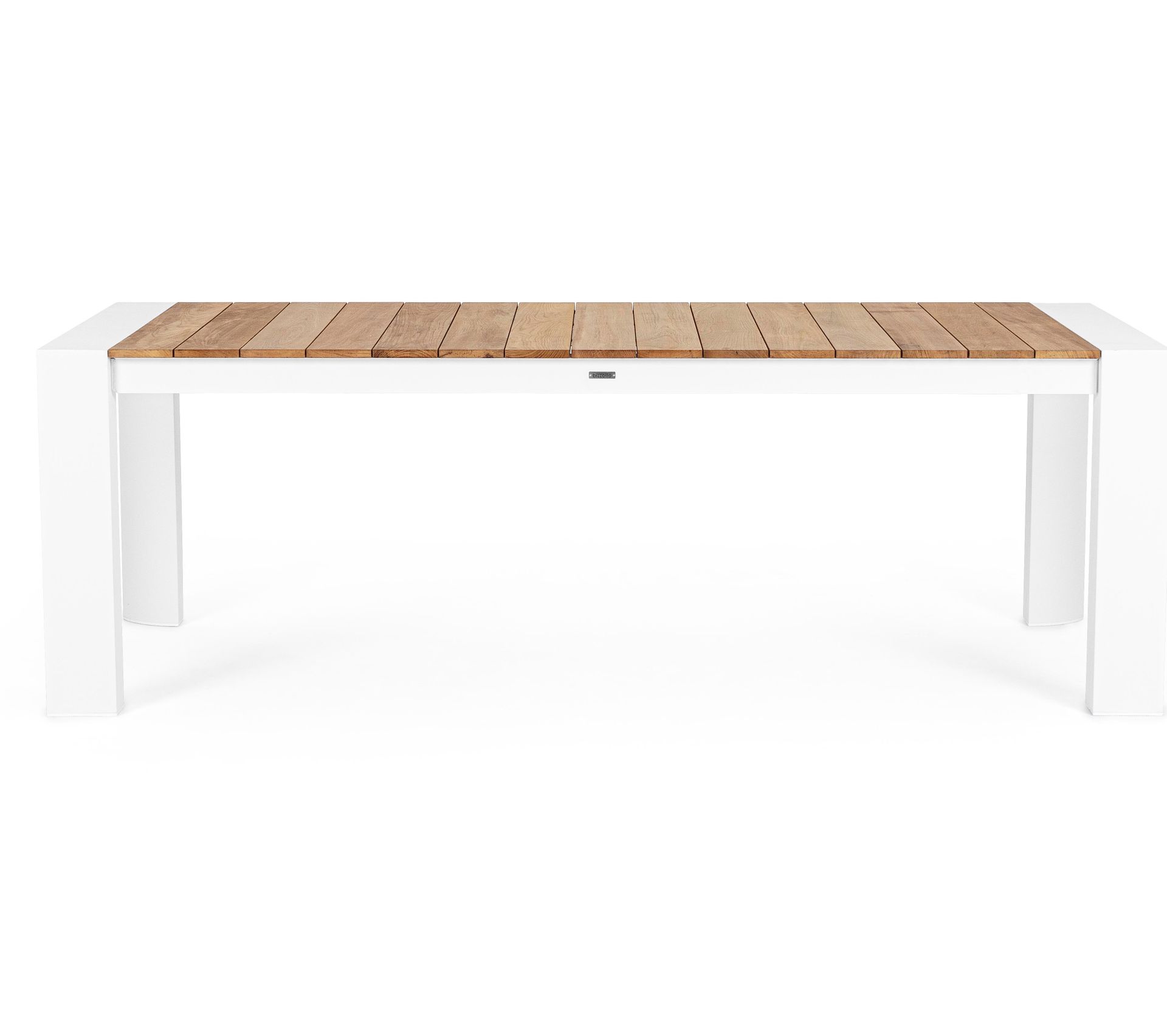 Table Extensible De Jardin Haut De Gamme Bois De Teck Aluminium Blanc