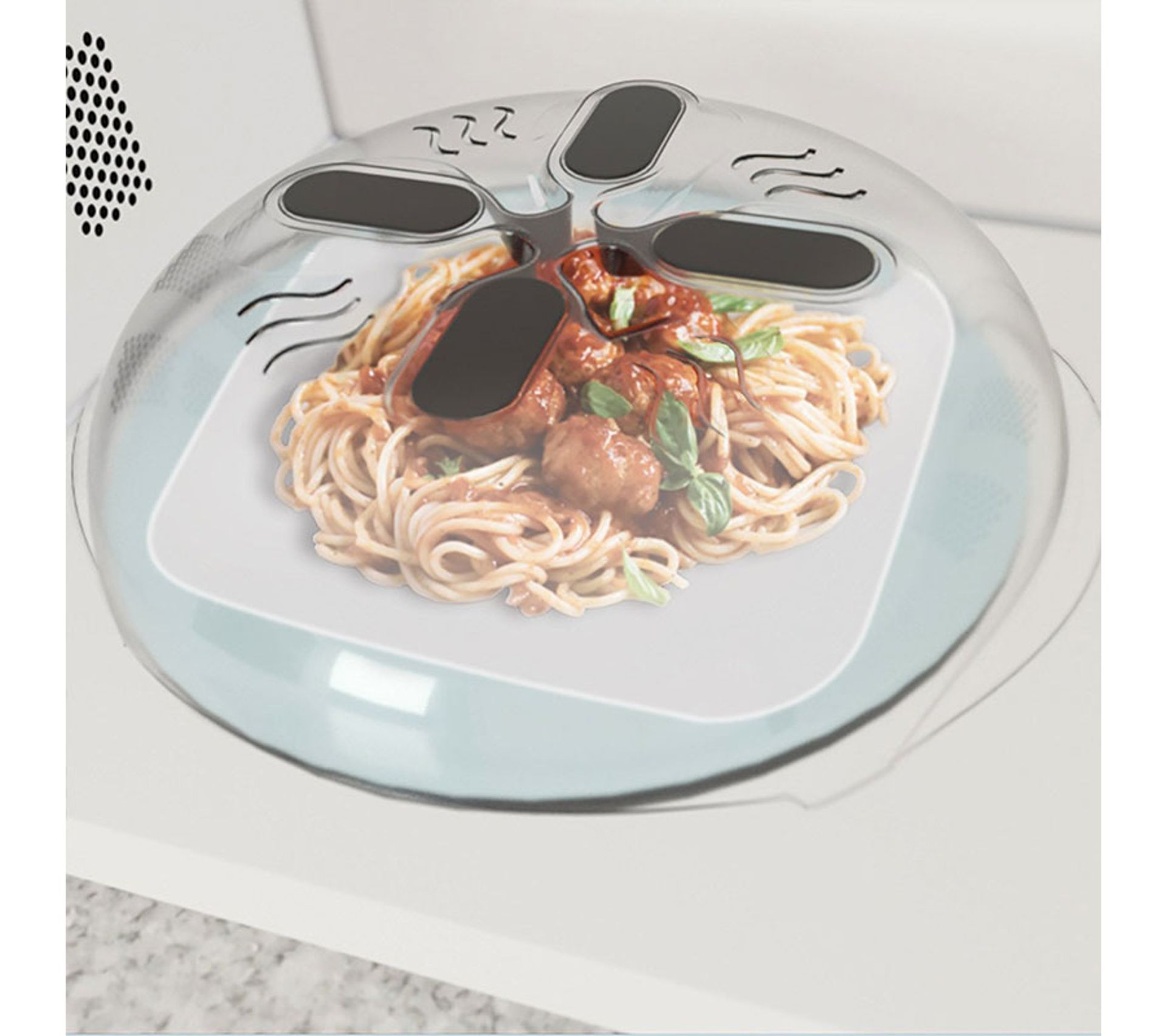 Couvercle Micro-ondes Anti-éclaboussures – Grand Modèle 29 Cm – Lavable Au Lave-vaisselle, Sans BPA