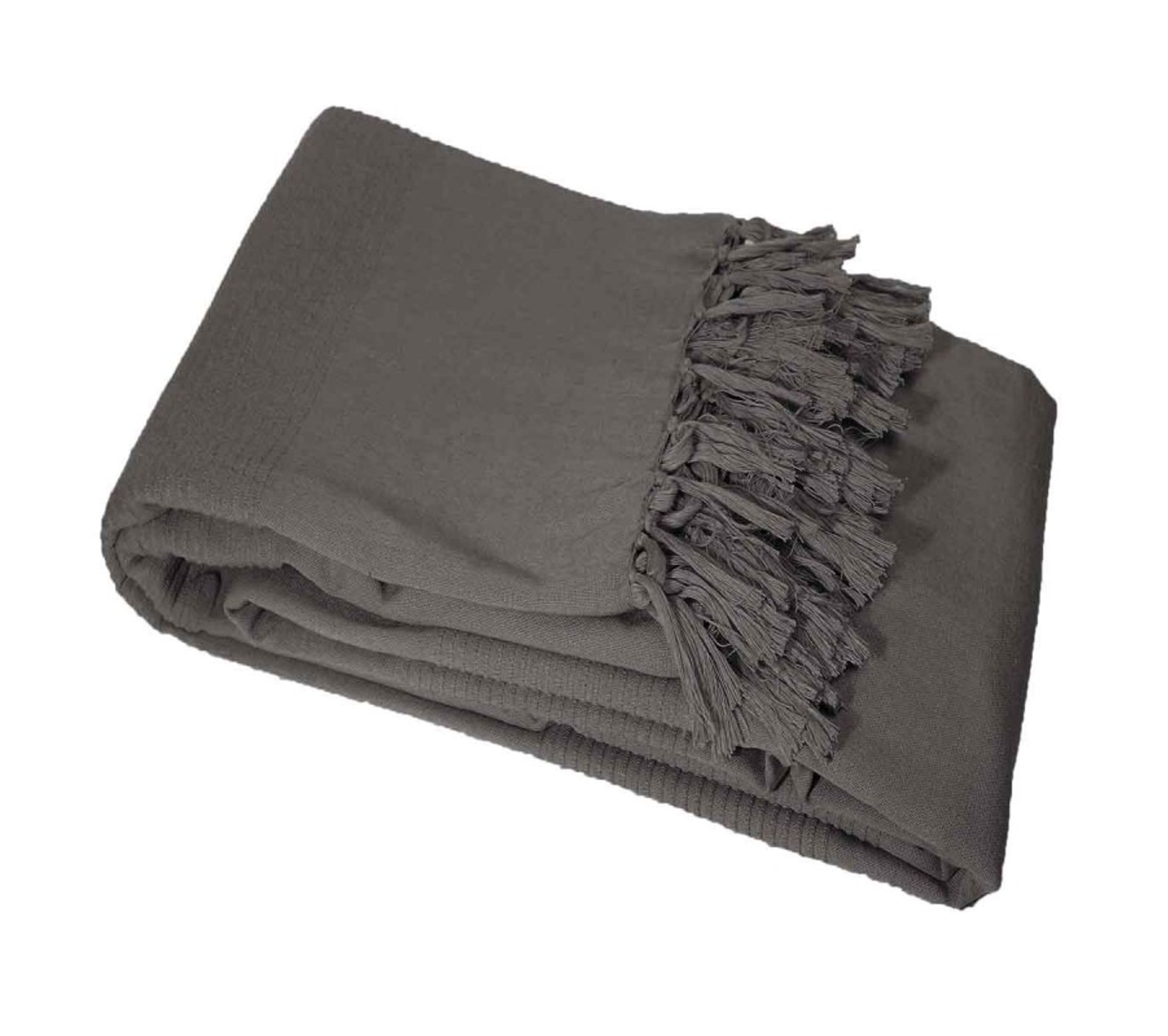 Jete De Canape A Franges Lana 180x220 Cm Gris Anthracite Plaid But