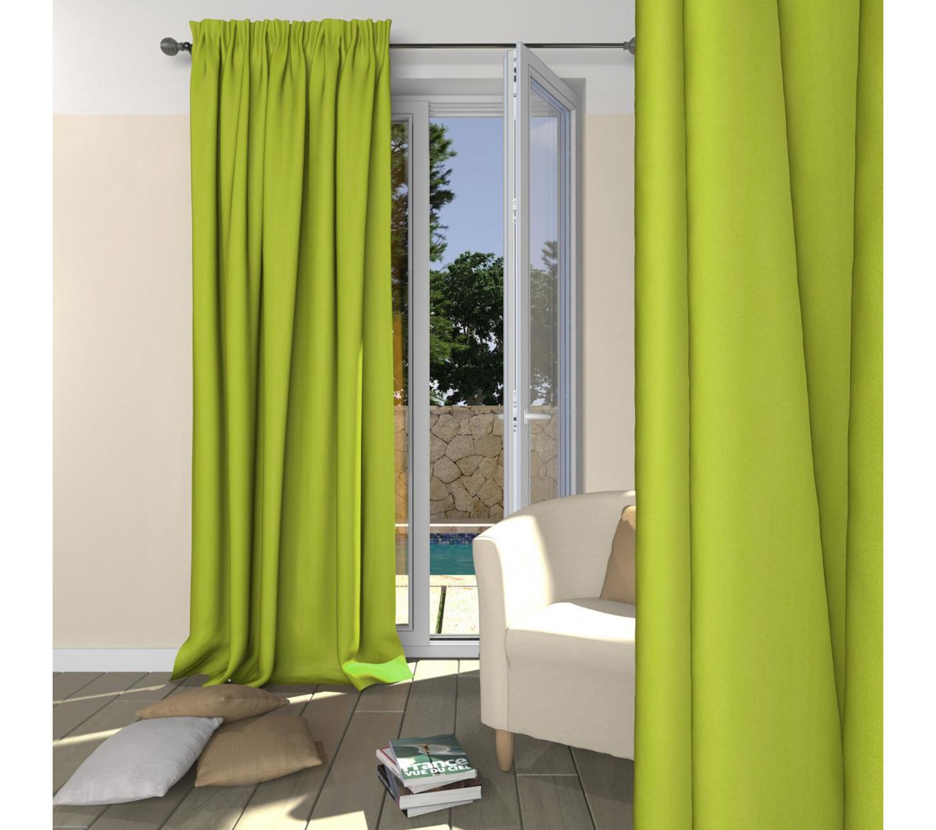 rideau phonique galon fronceur