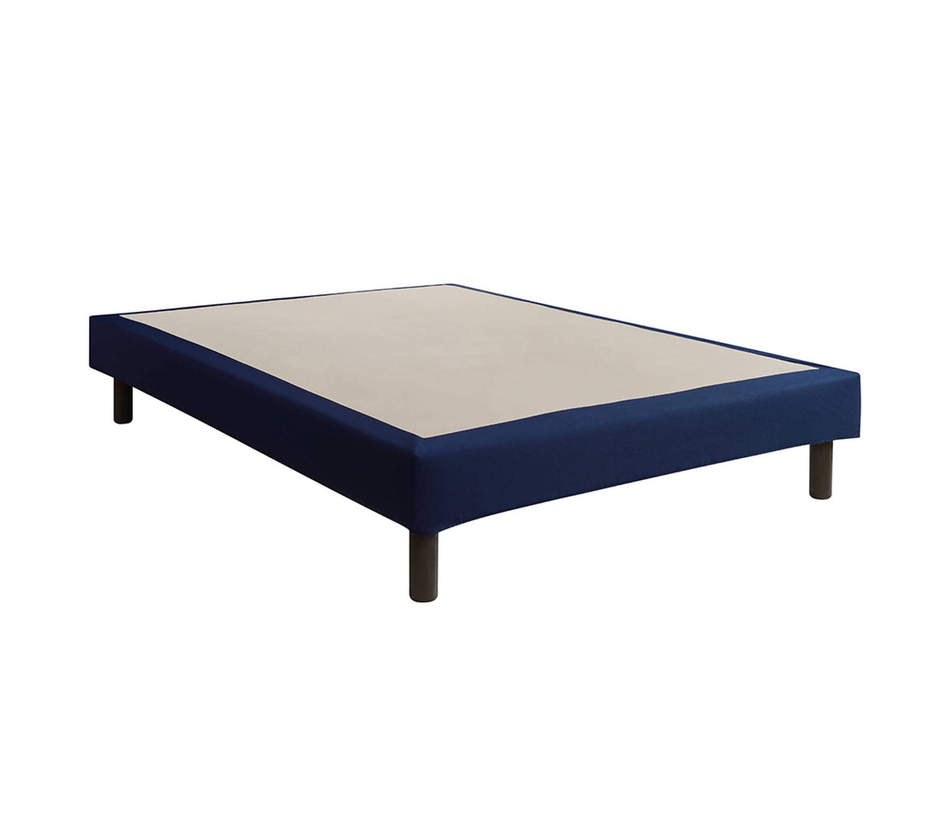 Cache Sommier Integral 100 Coton Indigo 160x0 Cache Sommier But