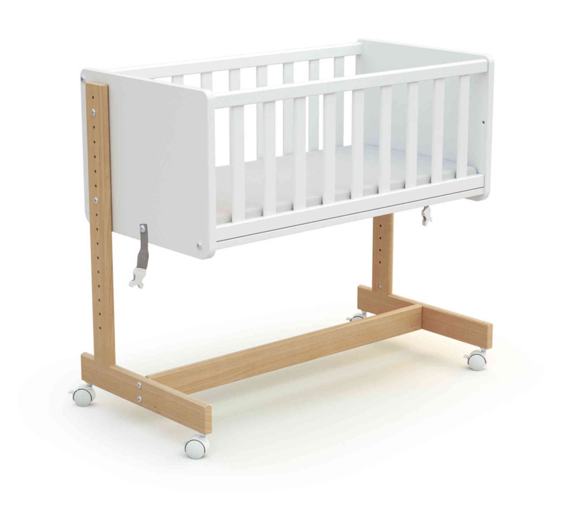 Berceau Cododo Évolutif En Bois Blanc Et Hêtre Matelas 40x80 Cm Lit