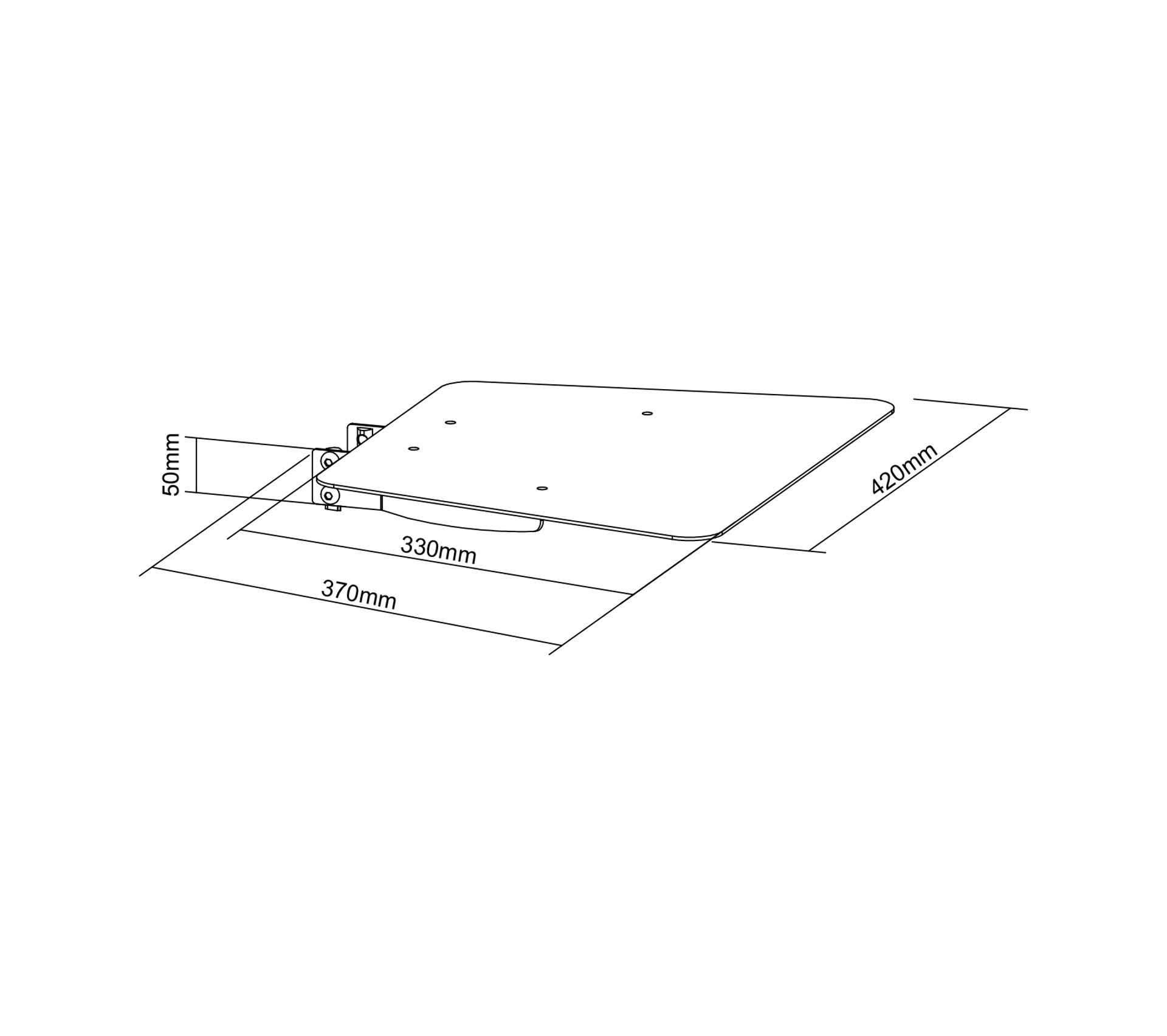 Étagère Pour Caméra Visio - Noir - Pour Rail KIMEX - Charge 5 Kg