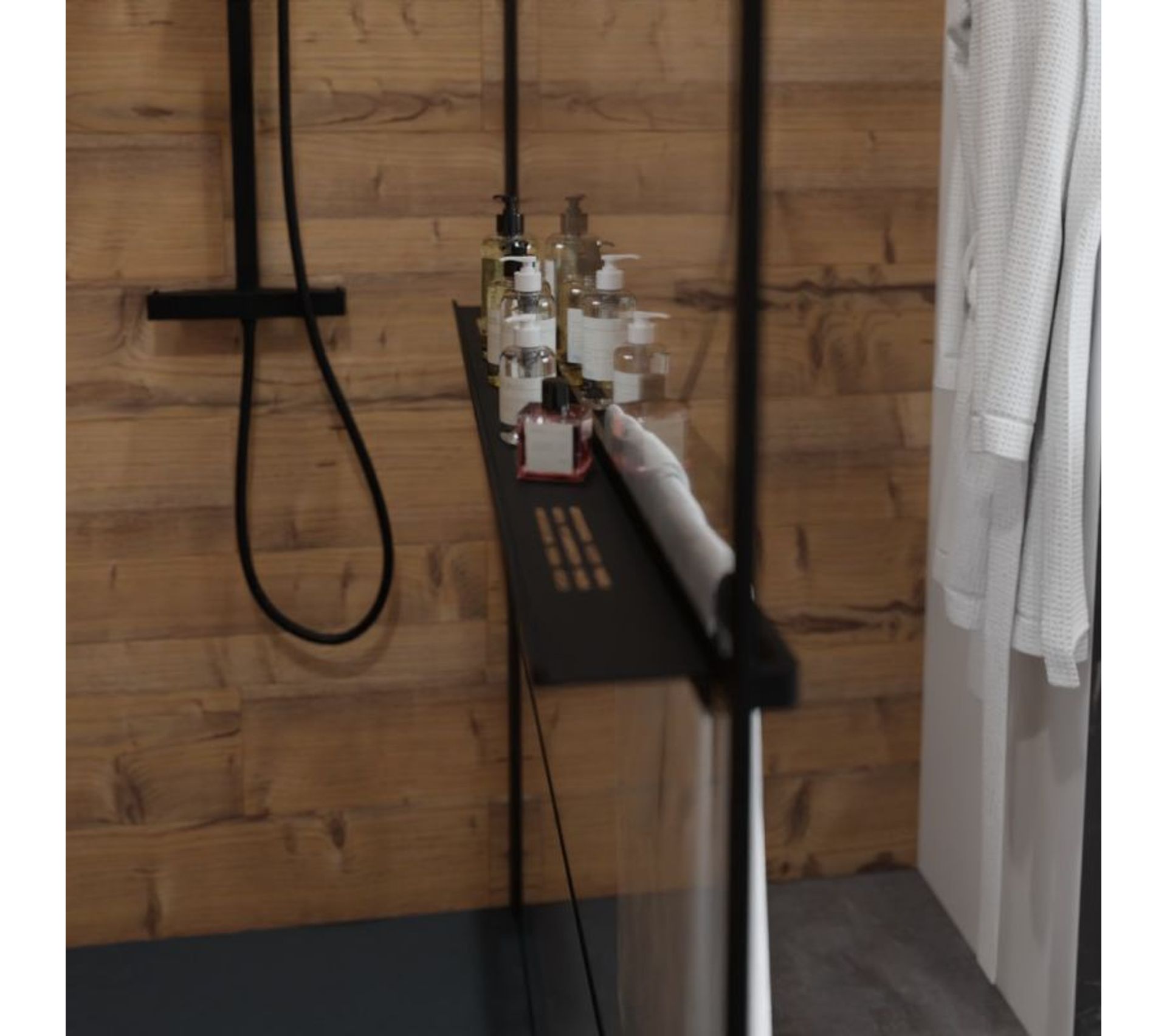 PLATEAU DE DOUCHE 120x80 EN CÉRAMIQUE NOIR MAT DESIGN MODERNE | DAUPHIN