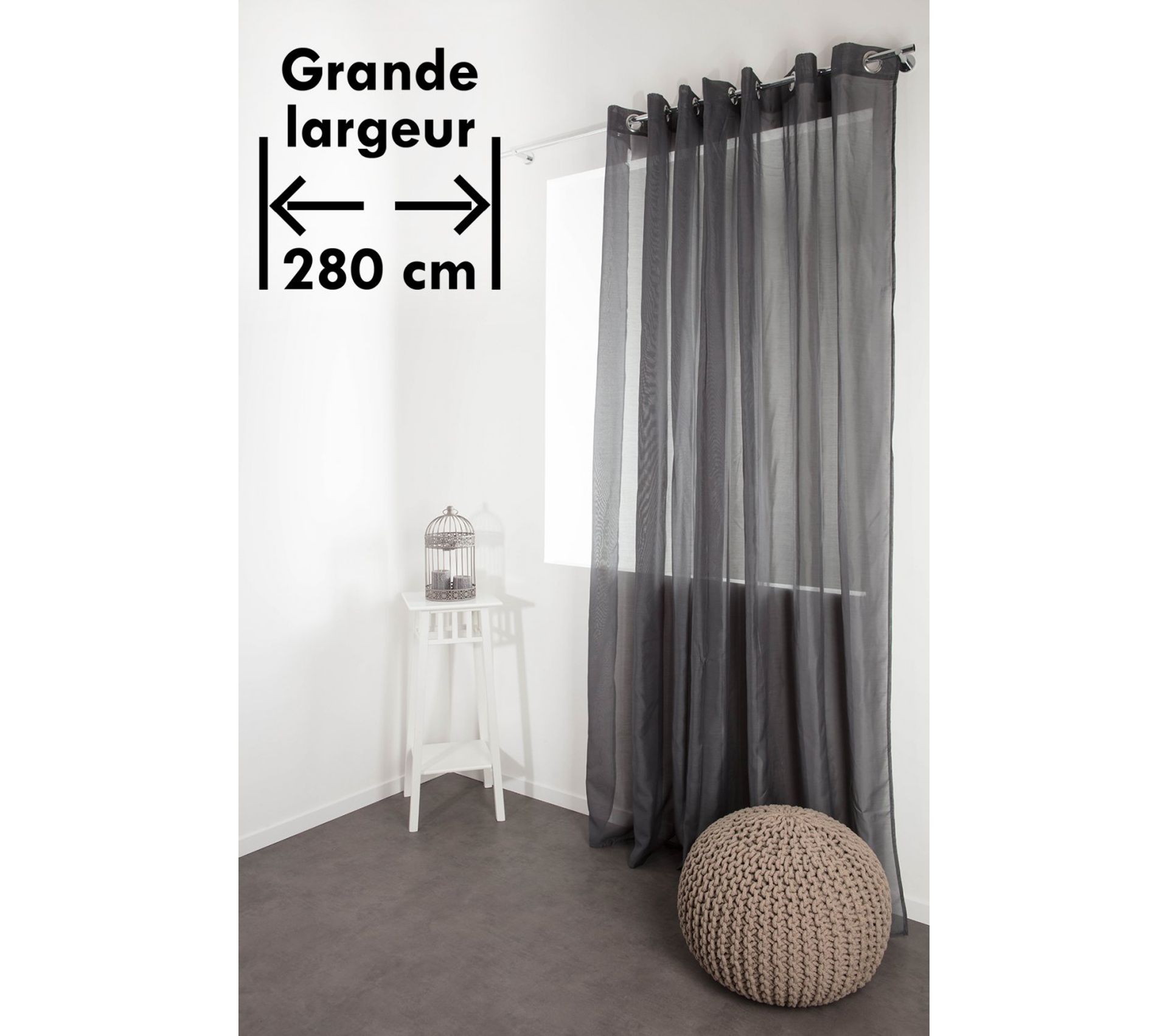Voilage Classique Grande Largeur 14 Oeillets 280 X 240 Cm