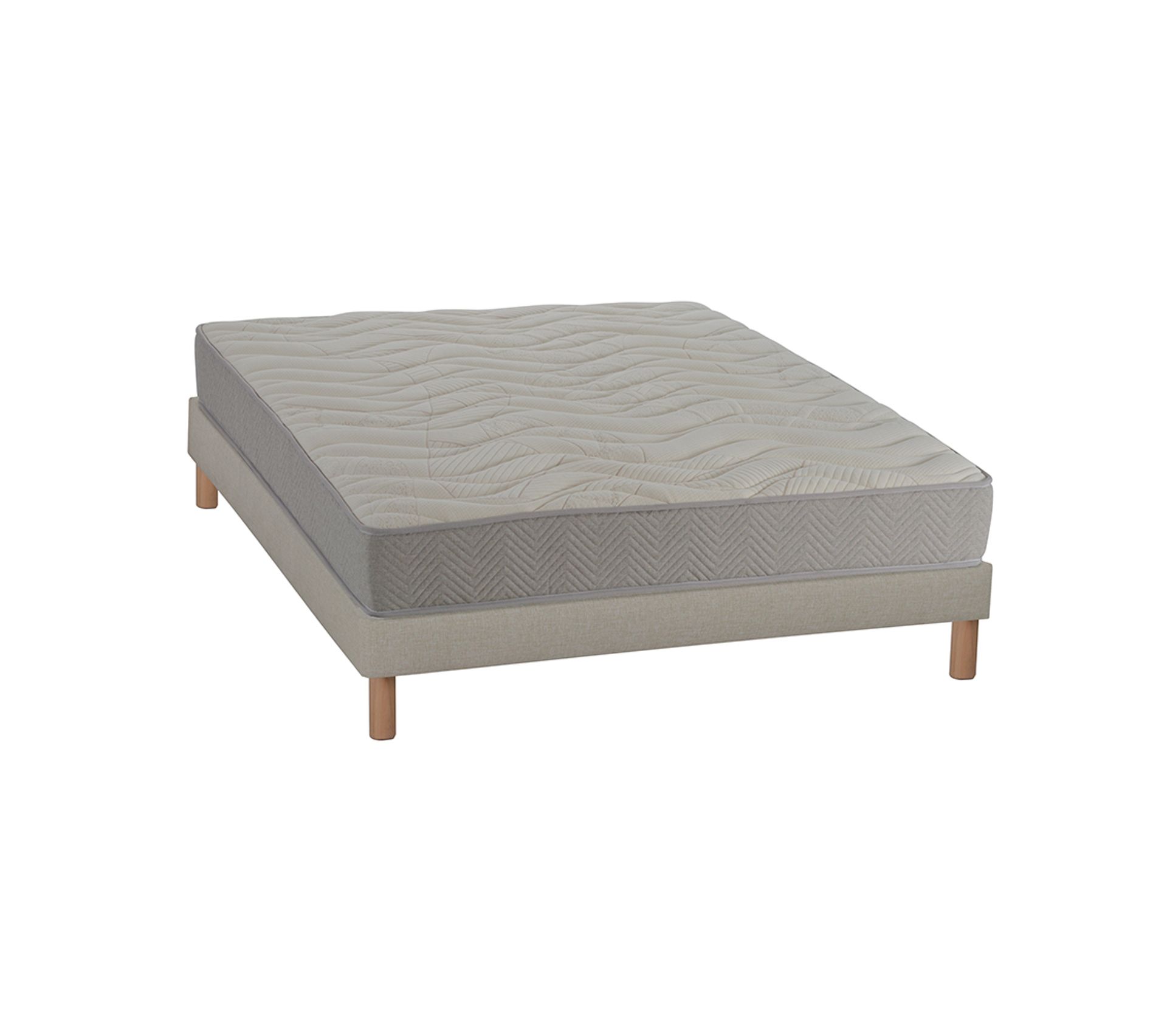 Ensemble Prelude Bio 160x0 Cm Matelas Latex Naturel Sommier Bois Ferme But