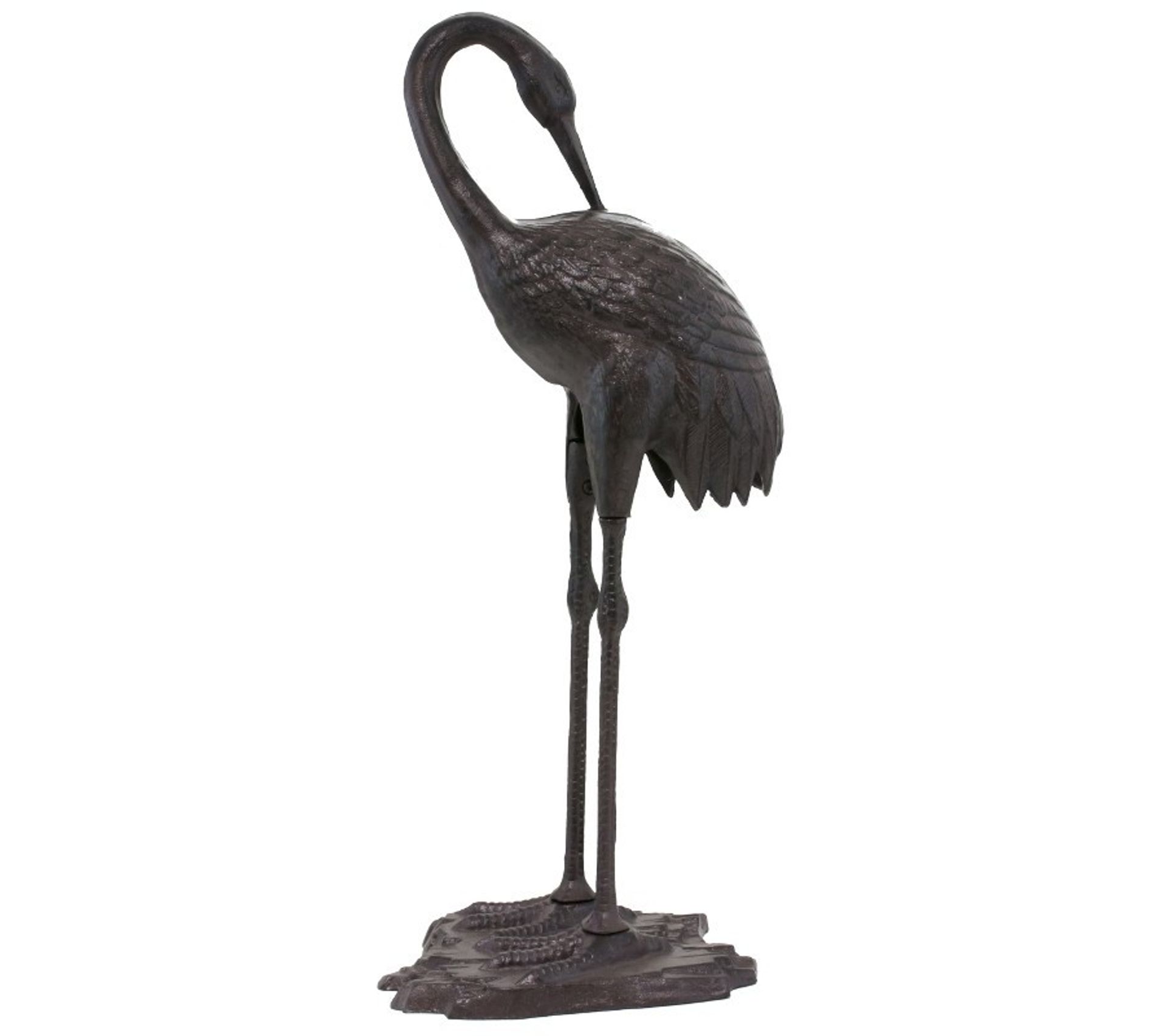 Sculpture Statue Héron Couple Hérons Oiseaux En Fonte De Jardin 75 Cm