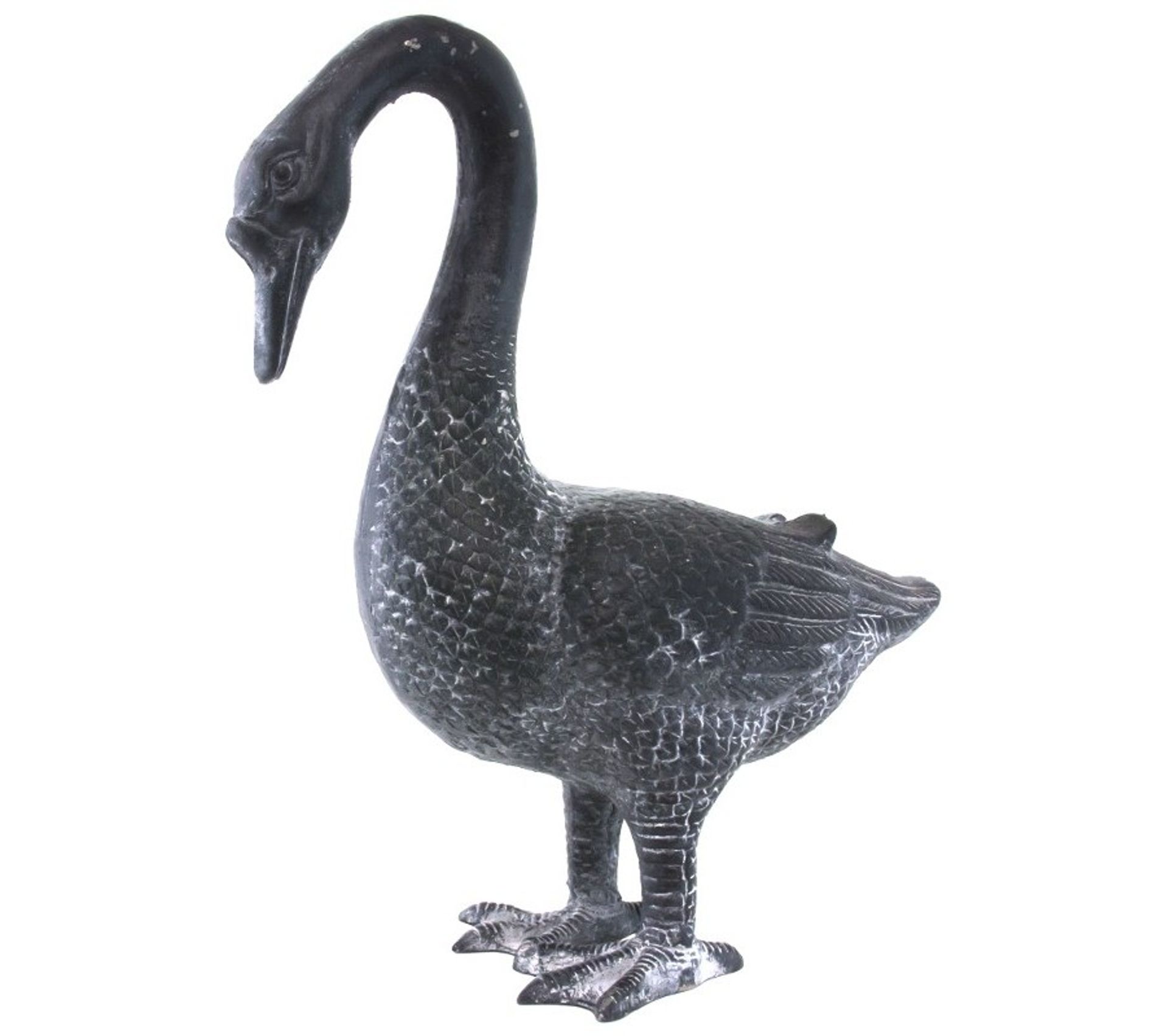 Grande Sculpture Statue Jar Oie Oiseau En Fonte De Jardin Objet de