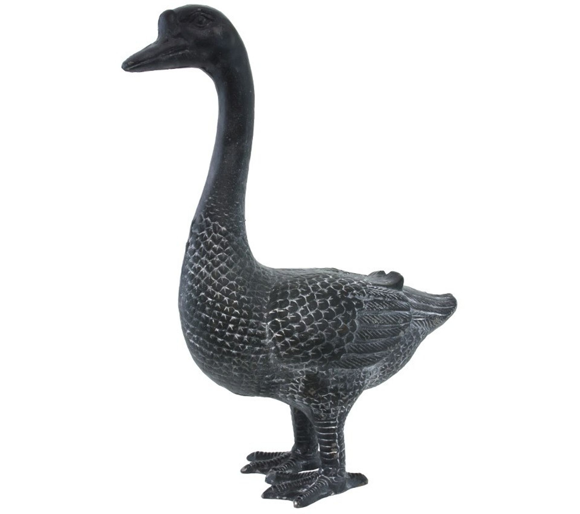 Grande Sculpture Statue Jar Oie Oiseau En Fonte De Jardin Objet de