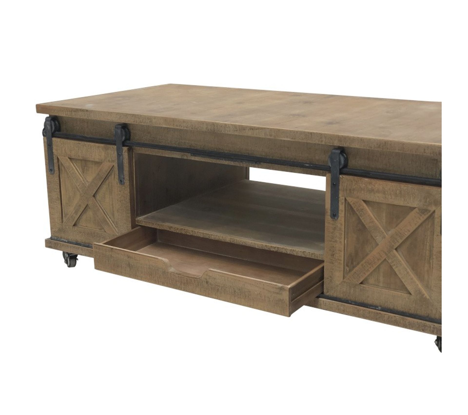 Grande Table Basse Industrielle Campagne Bois De Salon 120 Cm Table