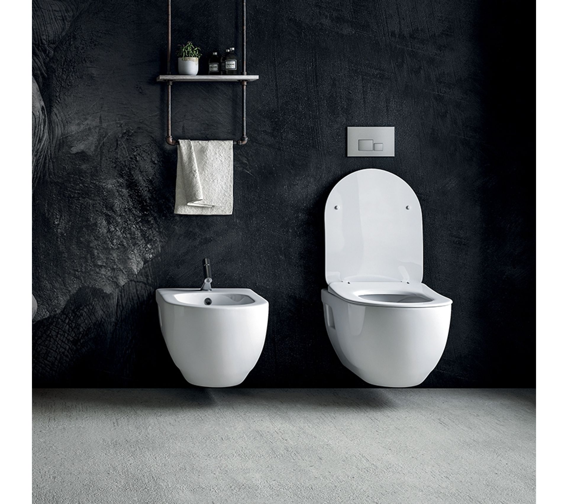 Cuvette Wc Suspendue Sans Bride En Céramique 53 Cm Brilla + Abattant