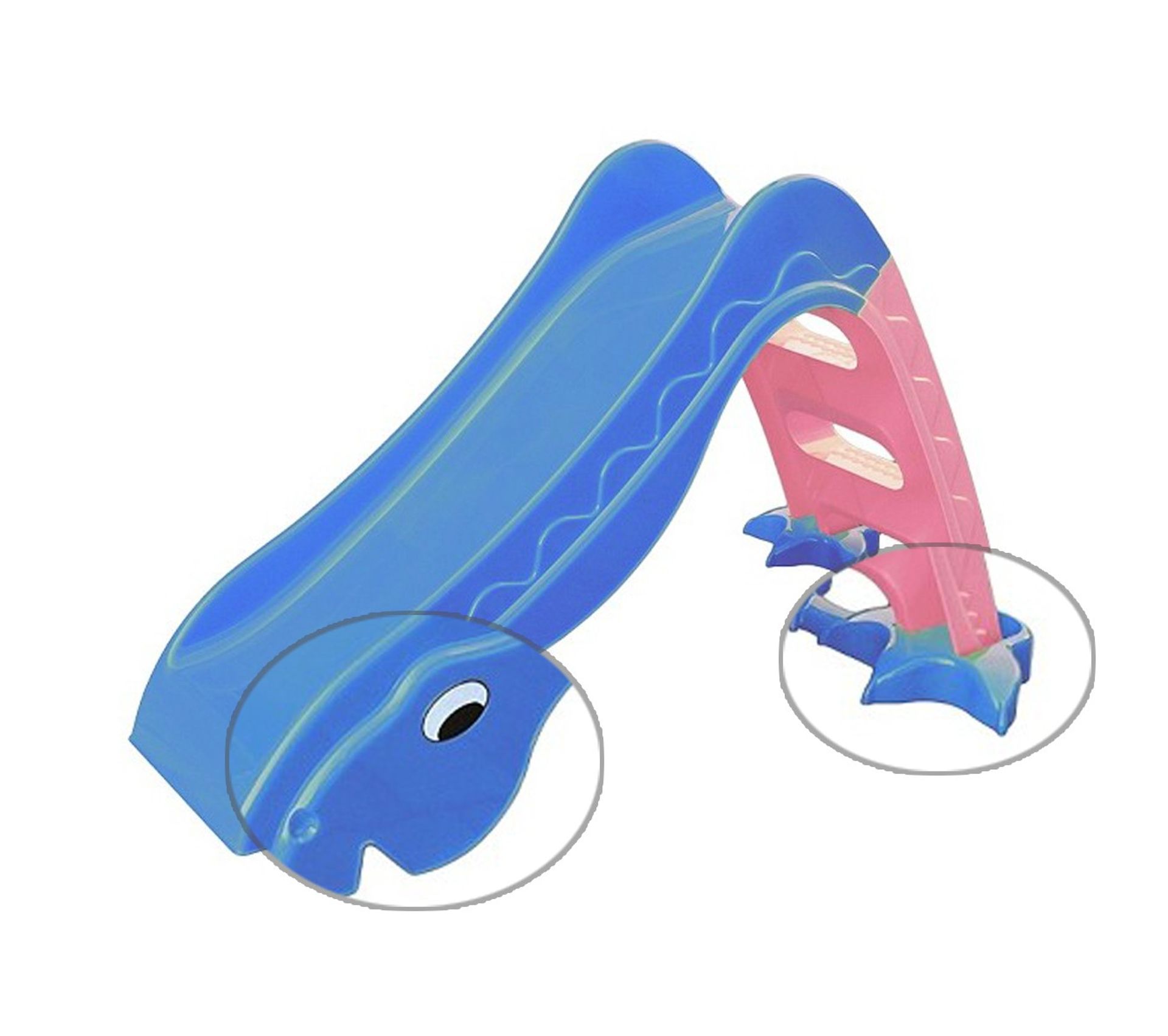 Dino Toboggan Enfant Glisse De 114 Cm Intérieur Extérieur Bleu
