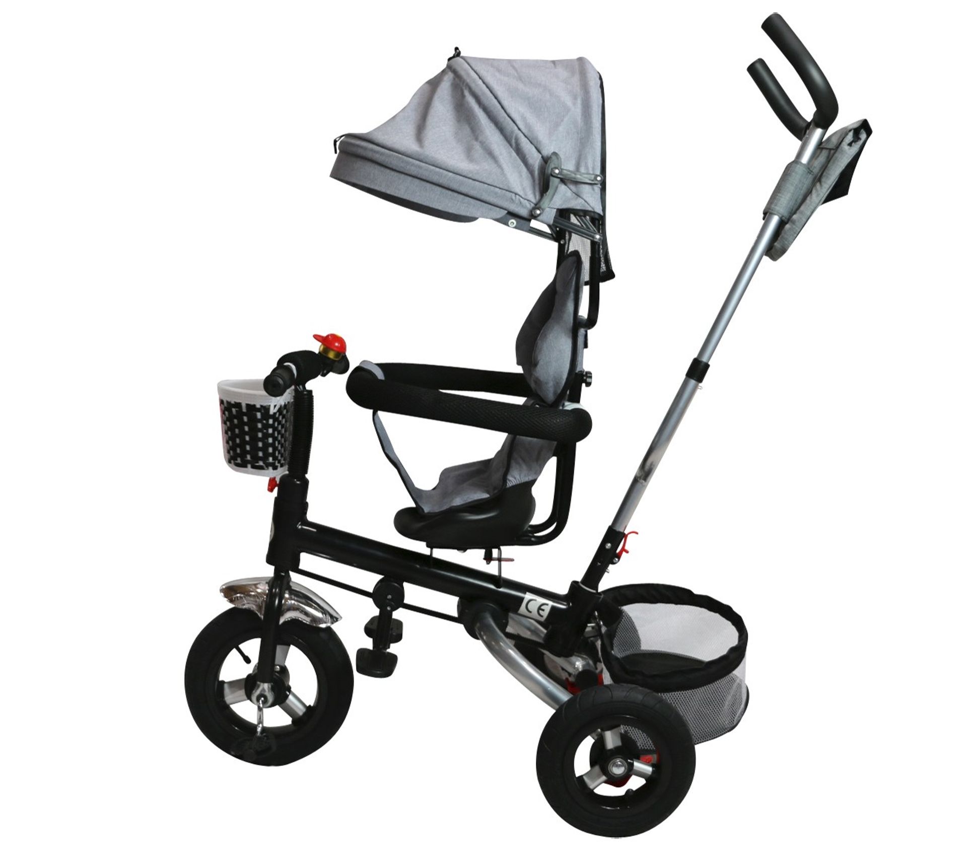Méli Tricycle Évolutif Et Pivotant Avec Canne Directionnelle Gris