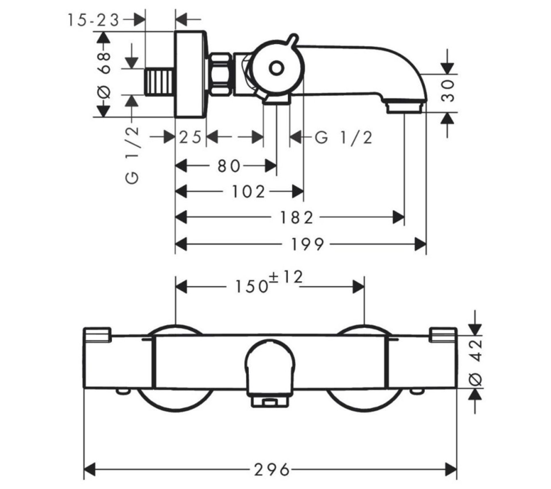 Mitigeur Bain Douche Thermostatique Hansgrohe Ecostat 1001 Cl Chromé