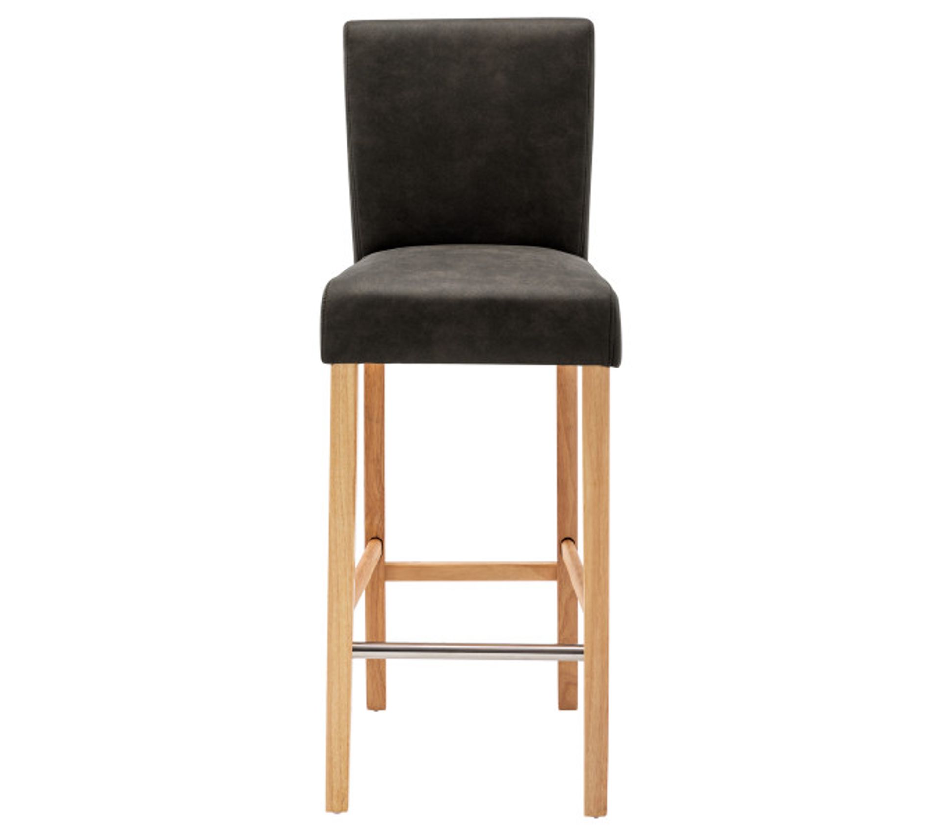 Turner Chaise De Bar Vintage Microfibre Marron Foncé Pieds Bois (x2