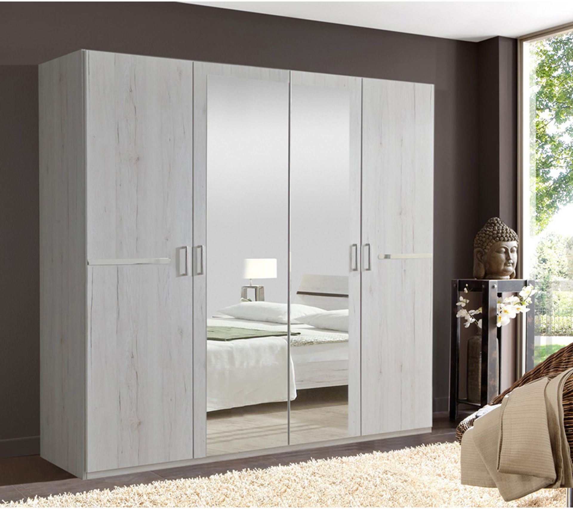 Chambre Adulte En Panneaux De Particules Imitation Chene Blanc 140 X 0 Cm Chambre Adulte Complete But