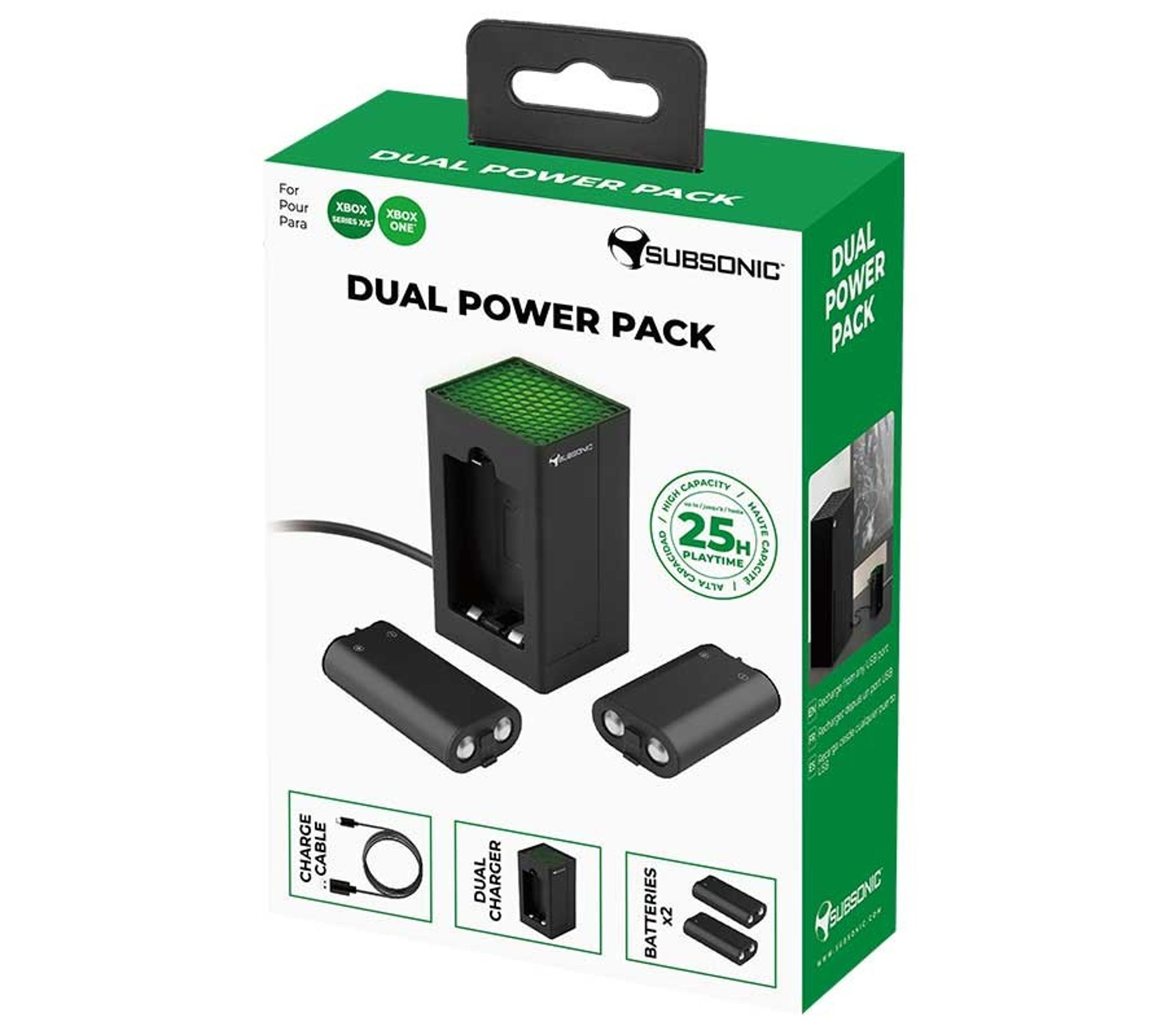 Kit De Charge Avec 2 Batteries, Chargeur Et Câble Pour Xbox