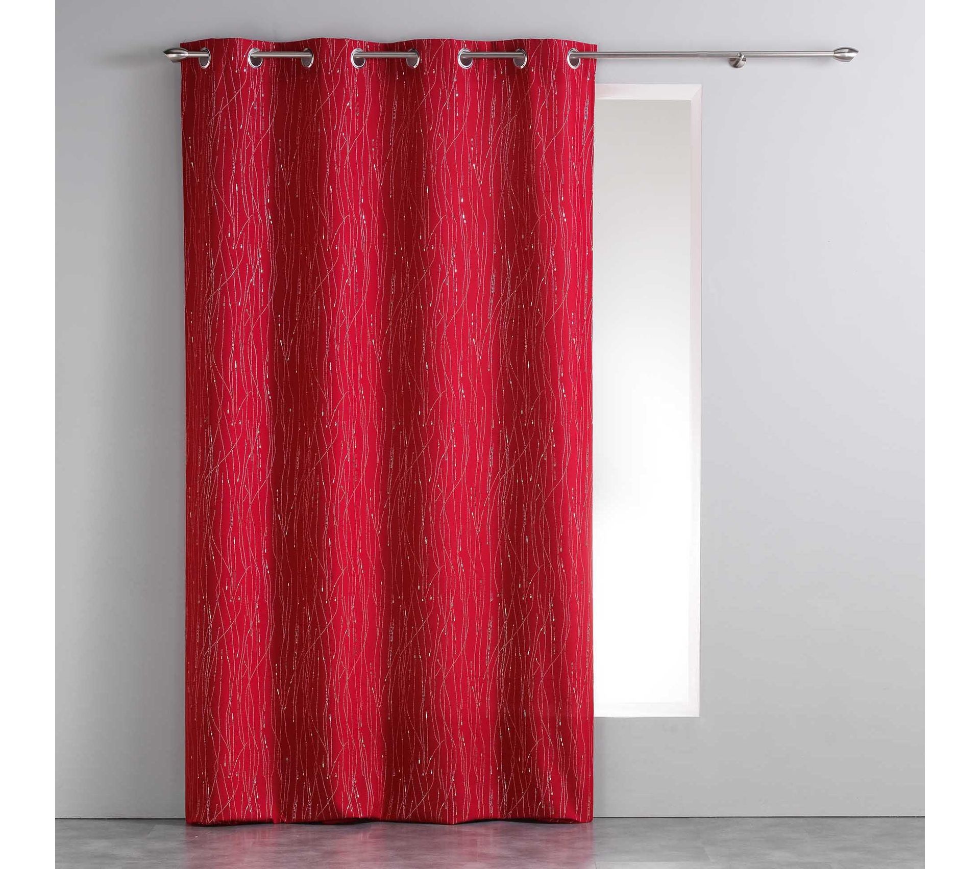 rideau rouge pour cuisine