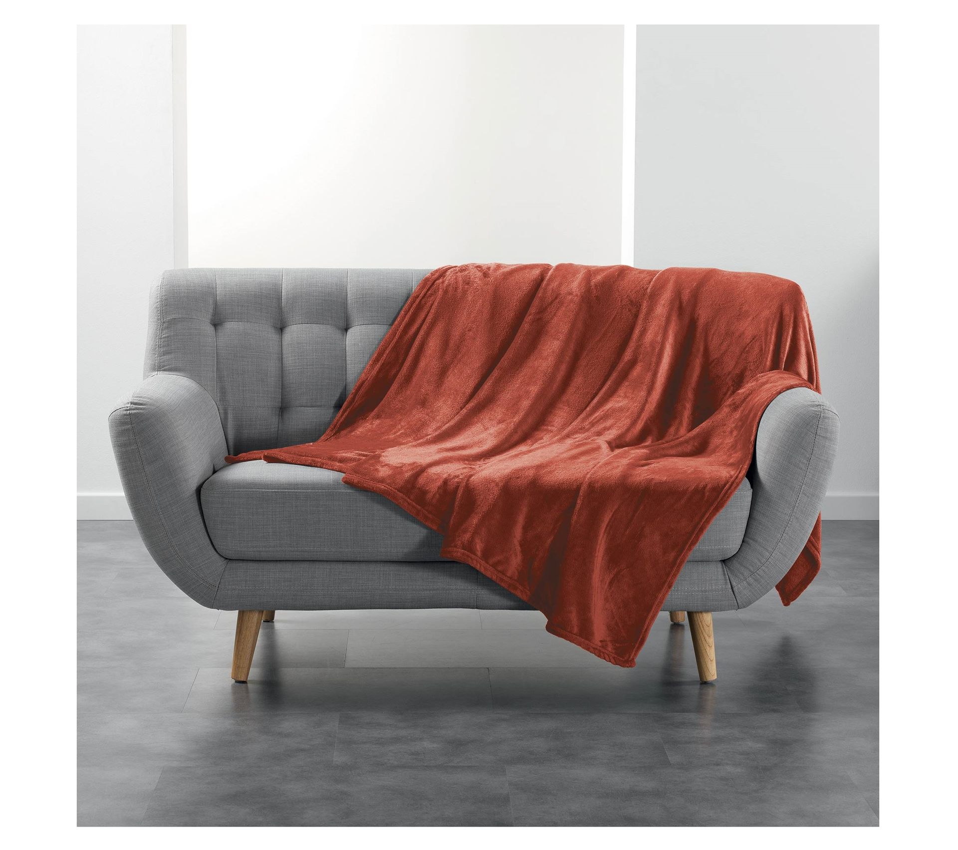 Douceur D'Intérieur Plaid Flanella Relief Arya 180x220 Cm - Coperta Morbida Color Tortora, Unica, Per Letto E Divano