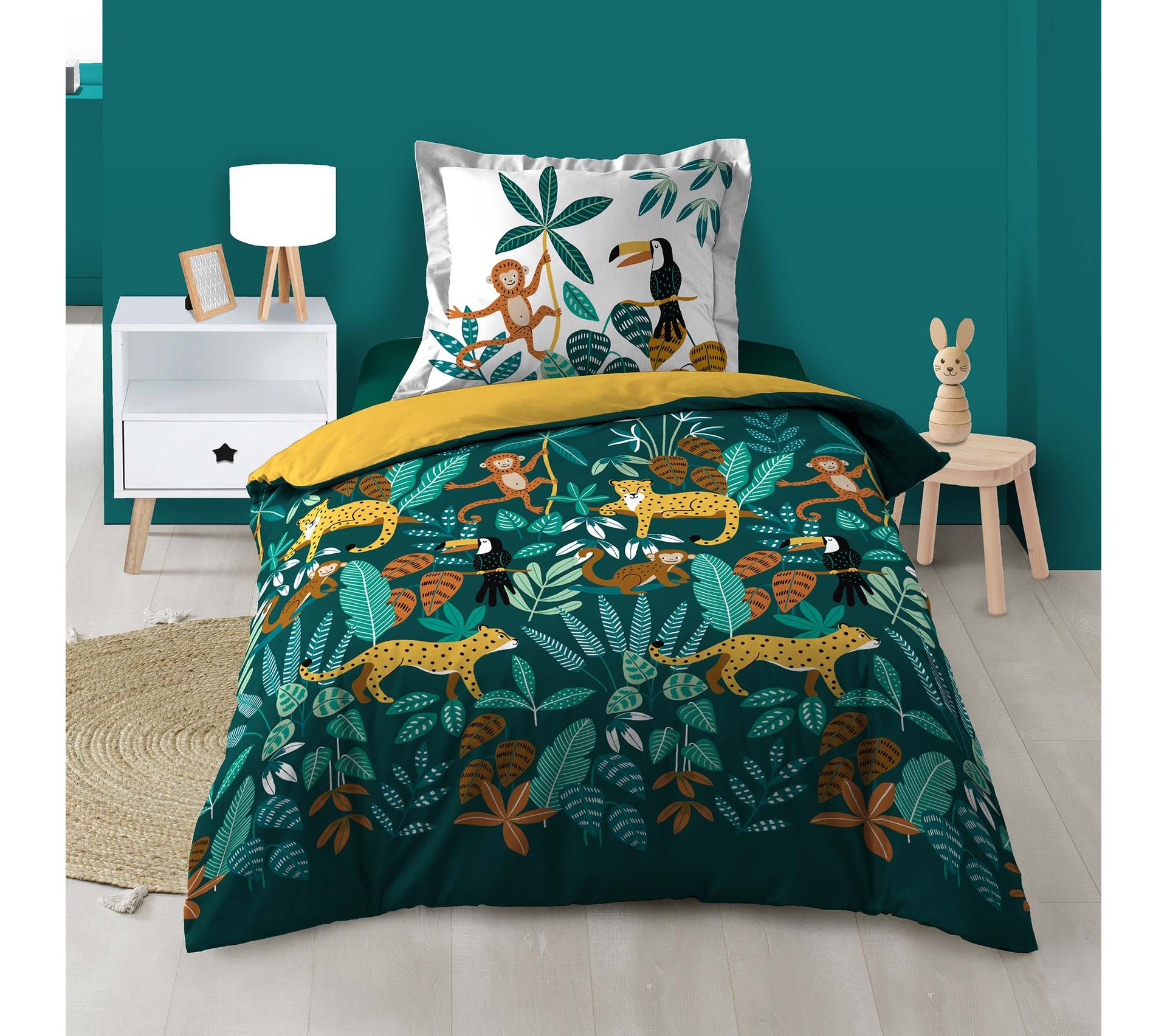 Parure Housse De Couette Animaux De La Jungle - Housse de couette