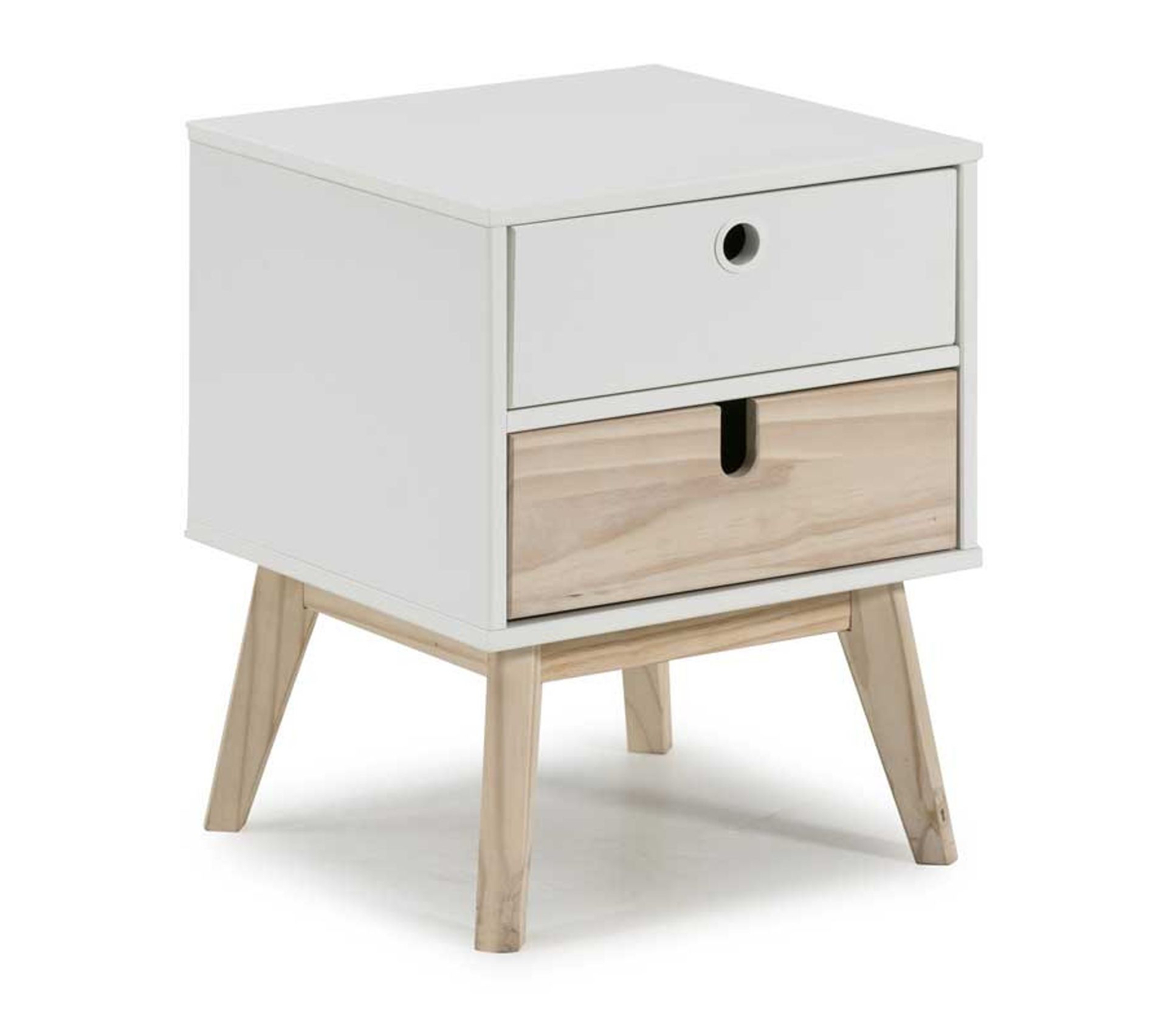 Table De Chevet 2 Tiroirs Blanc/bois Kalia Table de chevet BUT