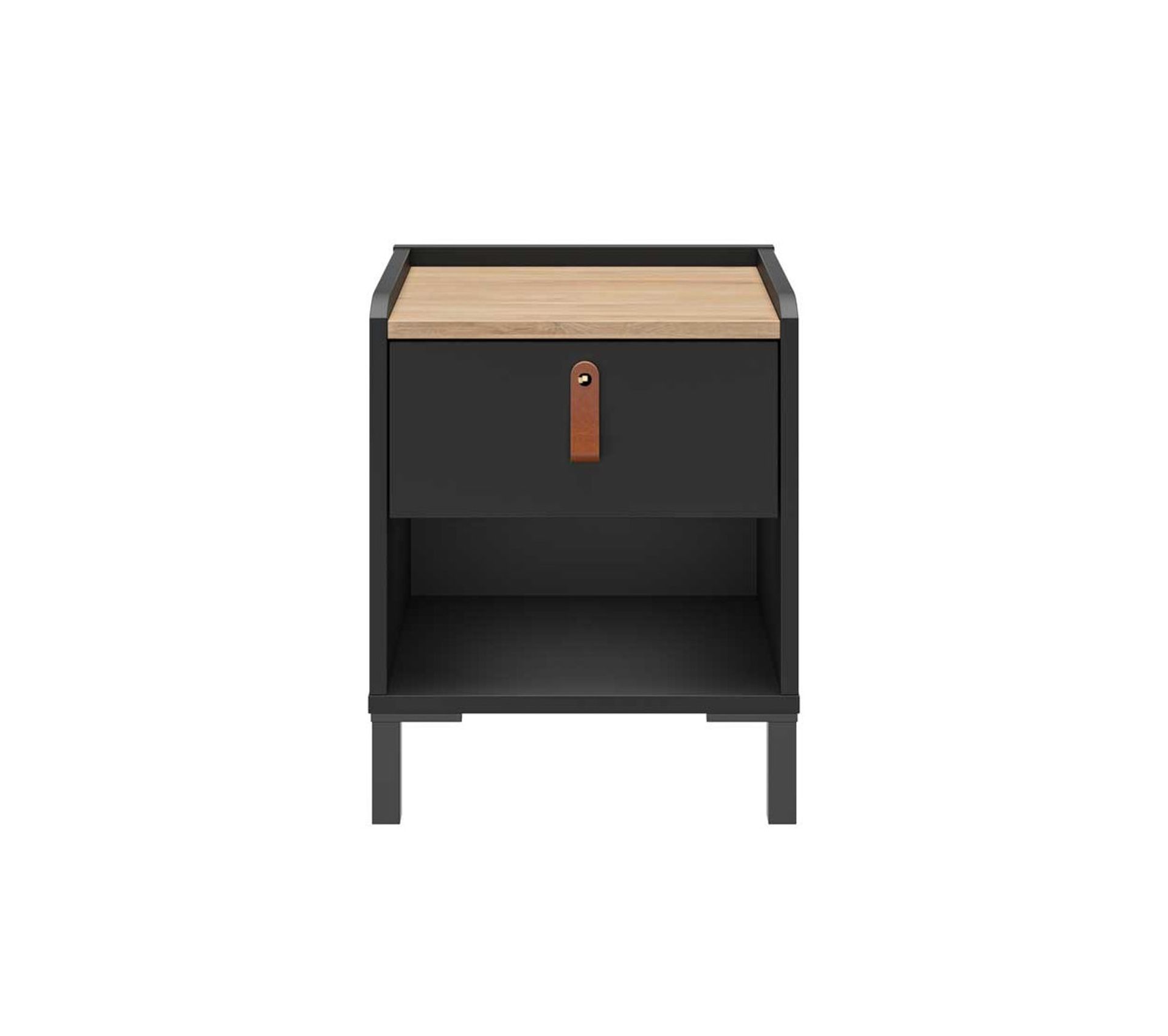 Table De Chevet 1 Tiroir Noir Bois Liverstia Table De Chevet But