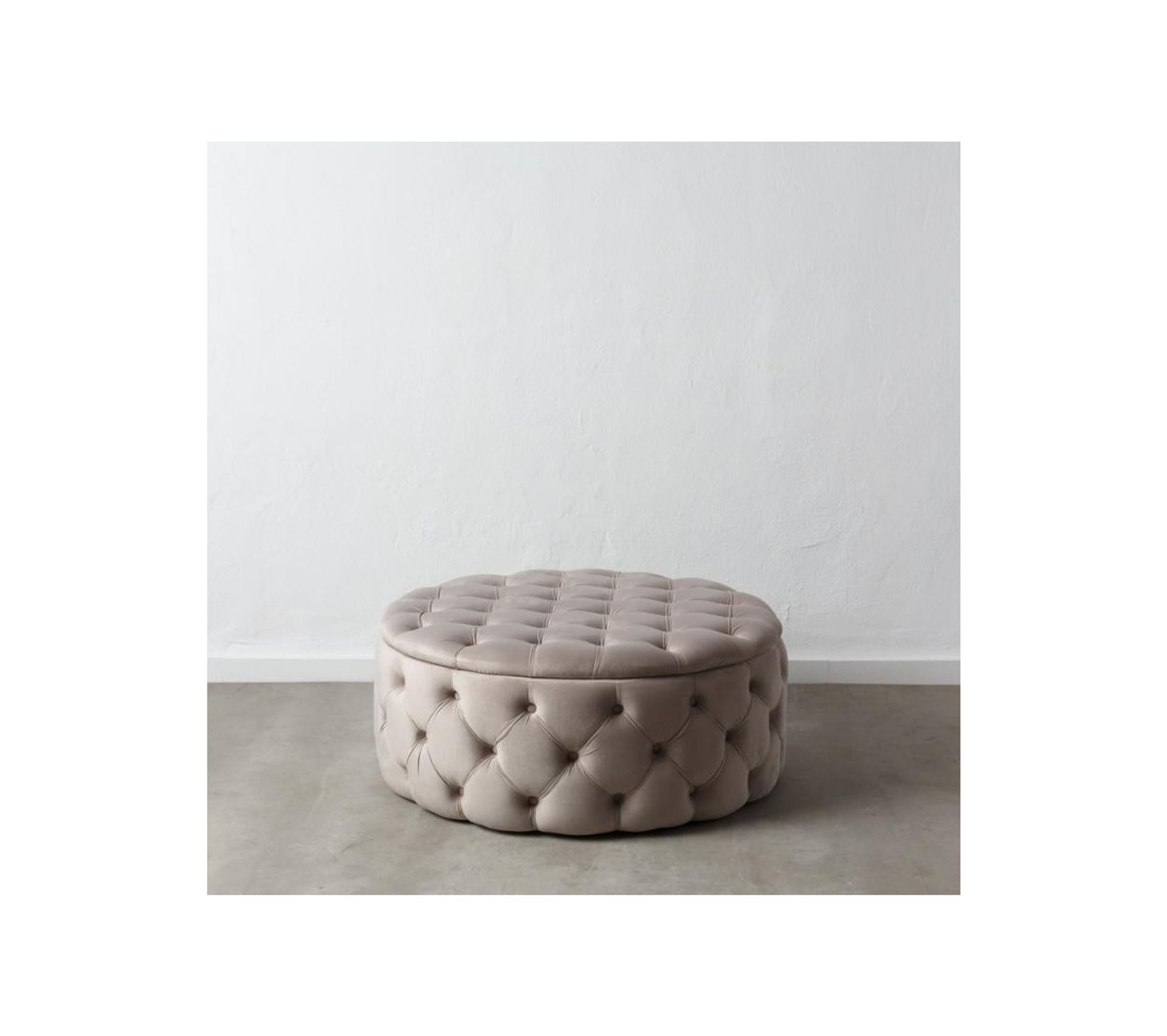 Pouf Coffre Rond Velours Gris Capitonné Deda Pouf Poire BUT