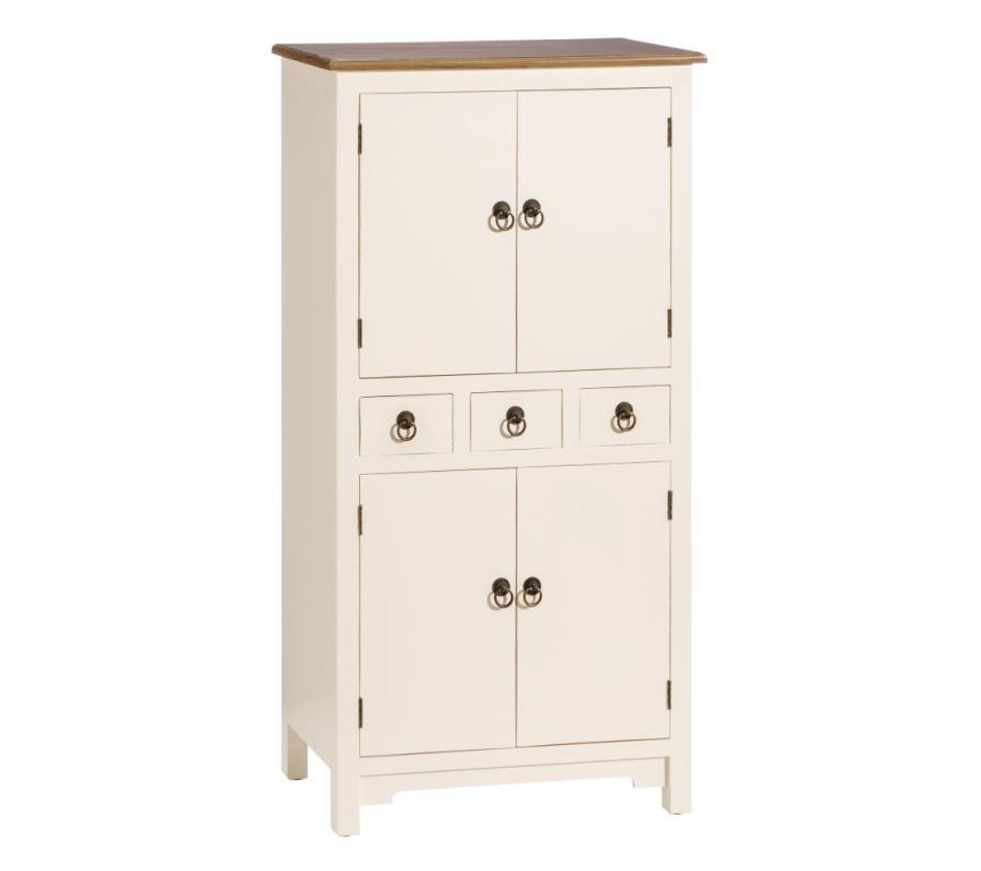 Armoire 4 Portes 3 Tiroirs Bois/crème Zeme Armoire BUT