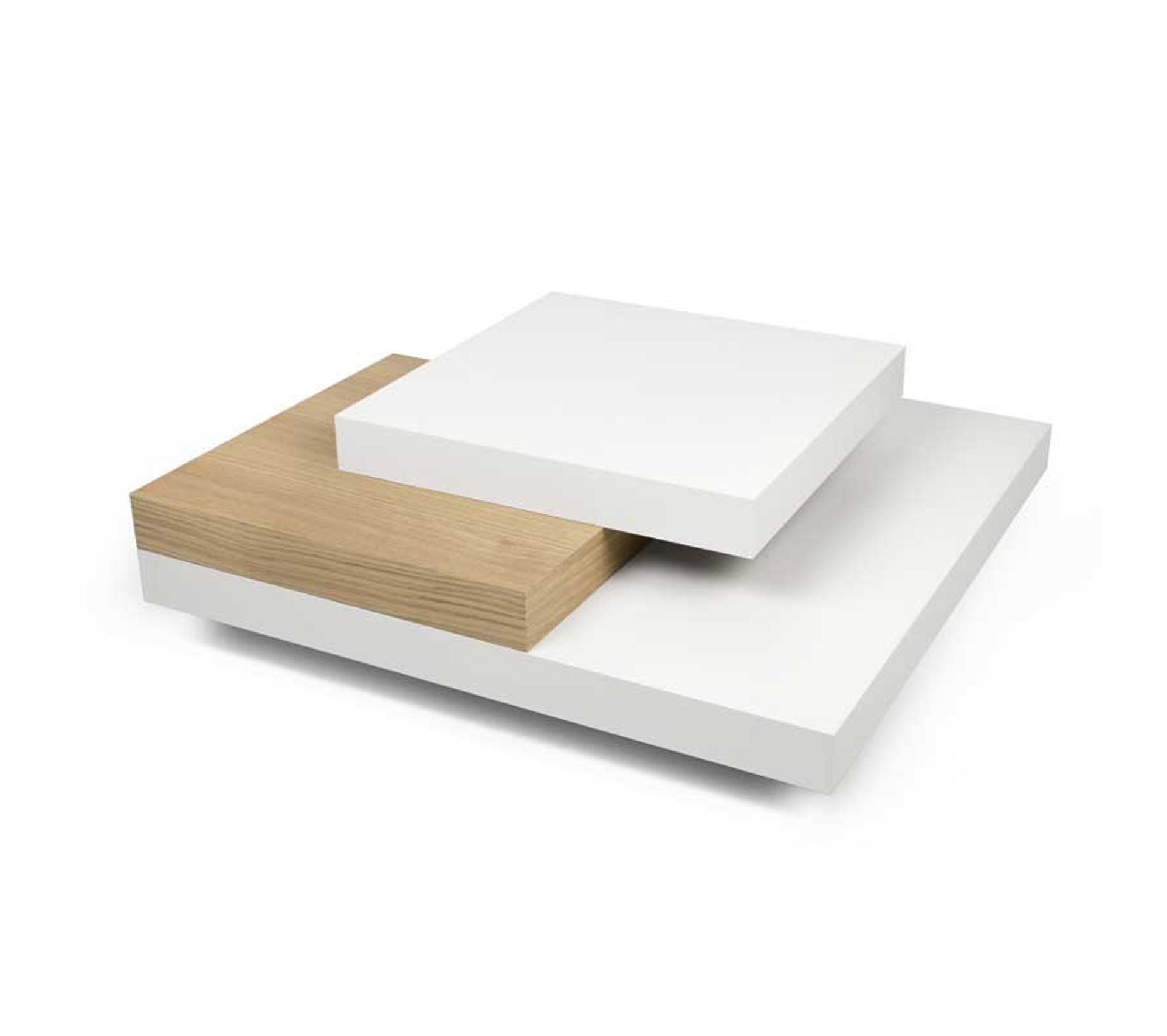 Table Basse Carree Blanc Chene Clair Ubadio Table Basse But