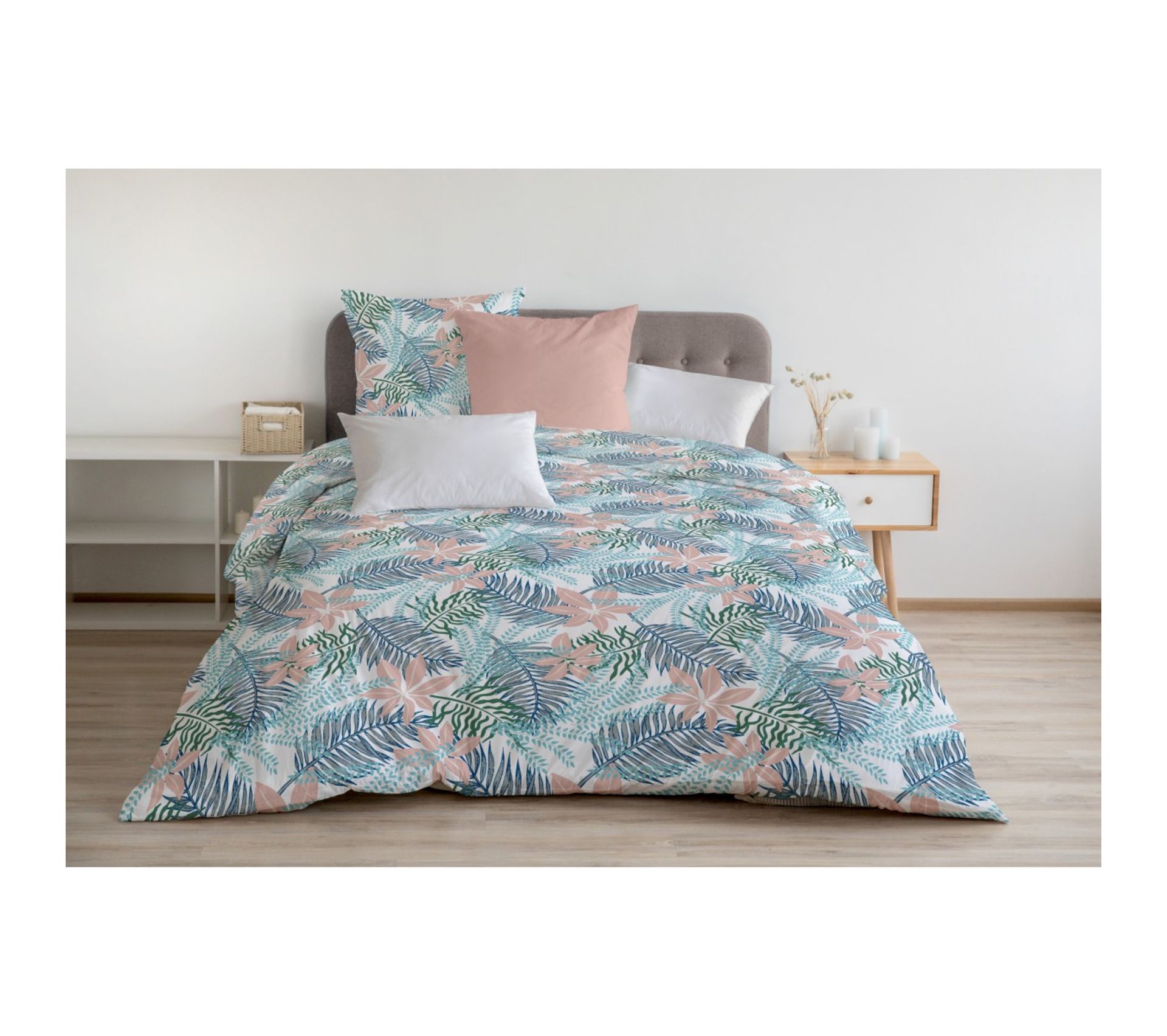 Parure housse de couette 240 x 220 cm folio rose