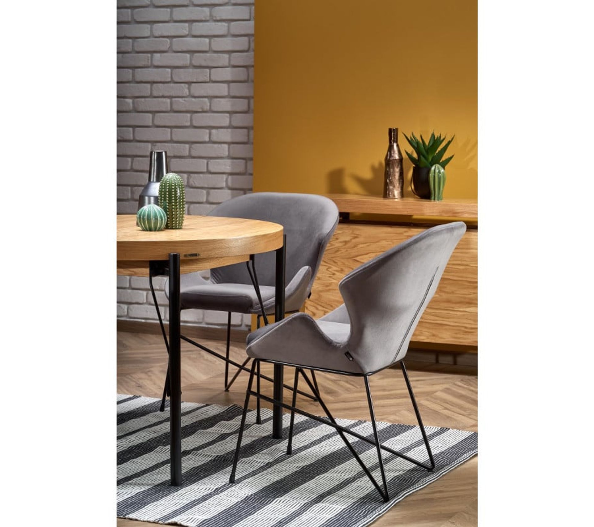 Table à Manger Extensible Ovale 200-300 Cm - Design Scandinave Moderne T71 - Plateau Laqué Chêne - Pieds Rainurés